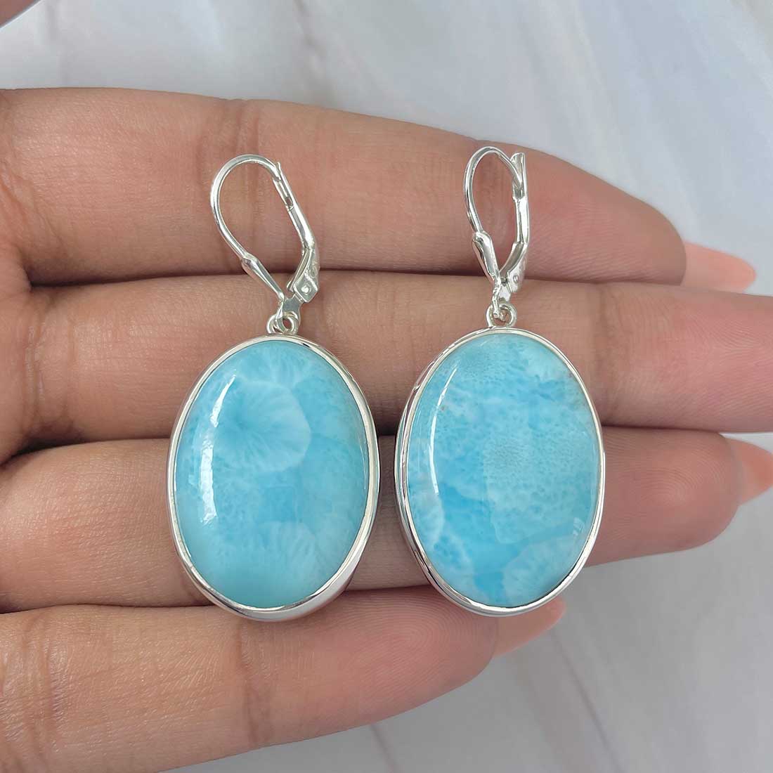 Larimar Earring-(LAR-E-260.)