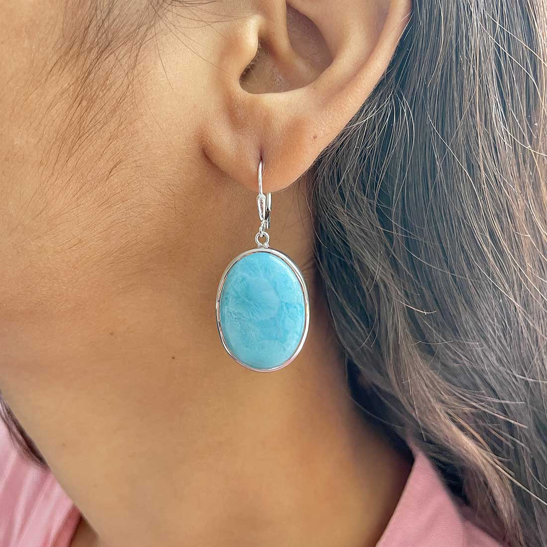 Larimar Earring-(LAR-E-260.)