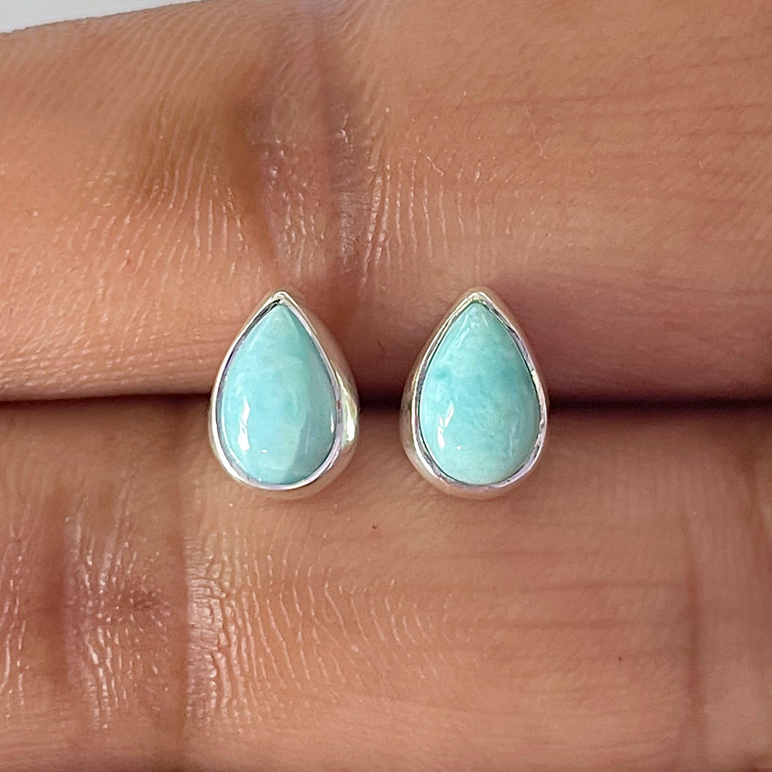 Larimar Stud Earring-(LAR-E-2601.)
