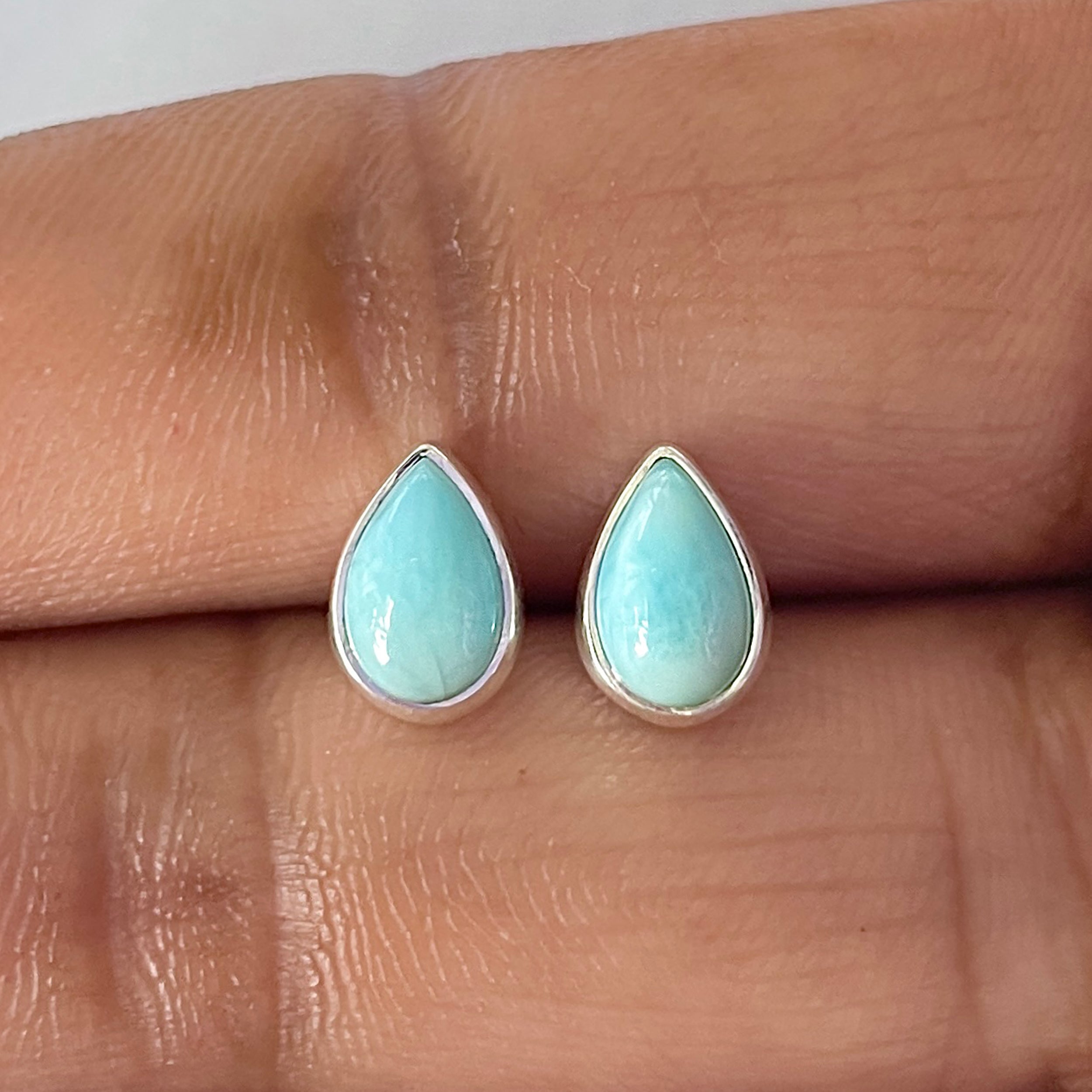 Larimar Stud Earring-(LAR-E-2602.)