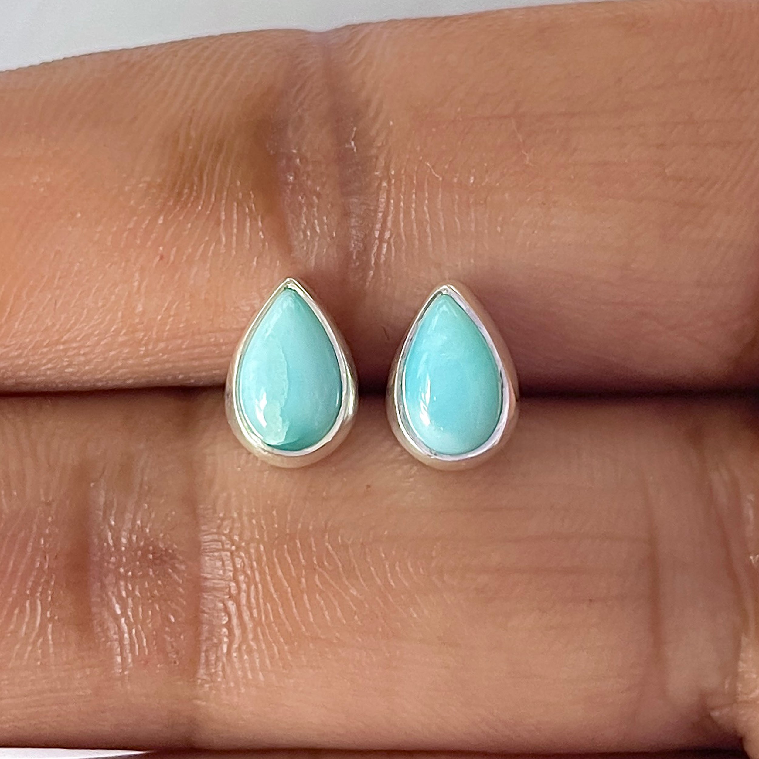 Larimar Stud Earring-(LAR-E-2603.)