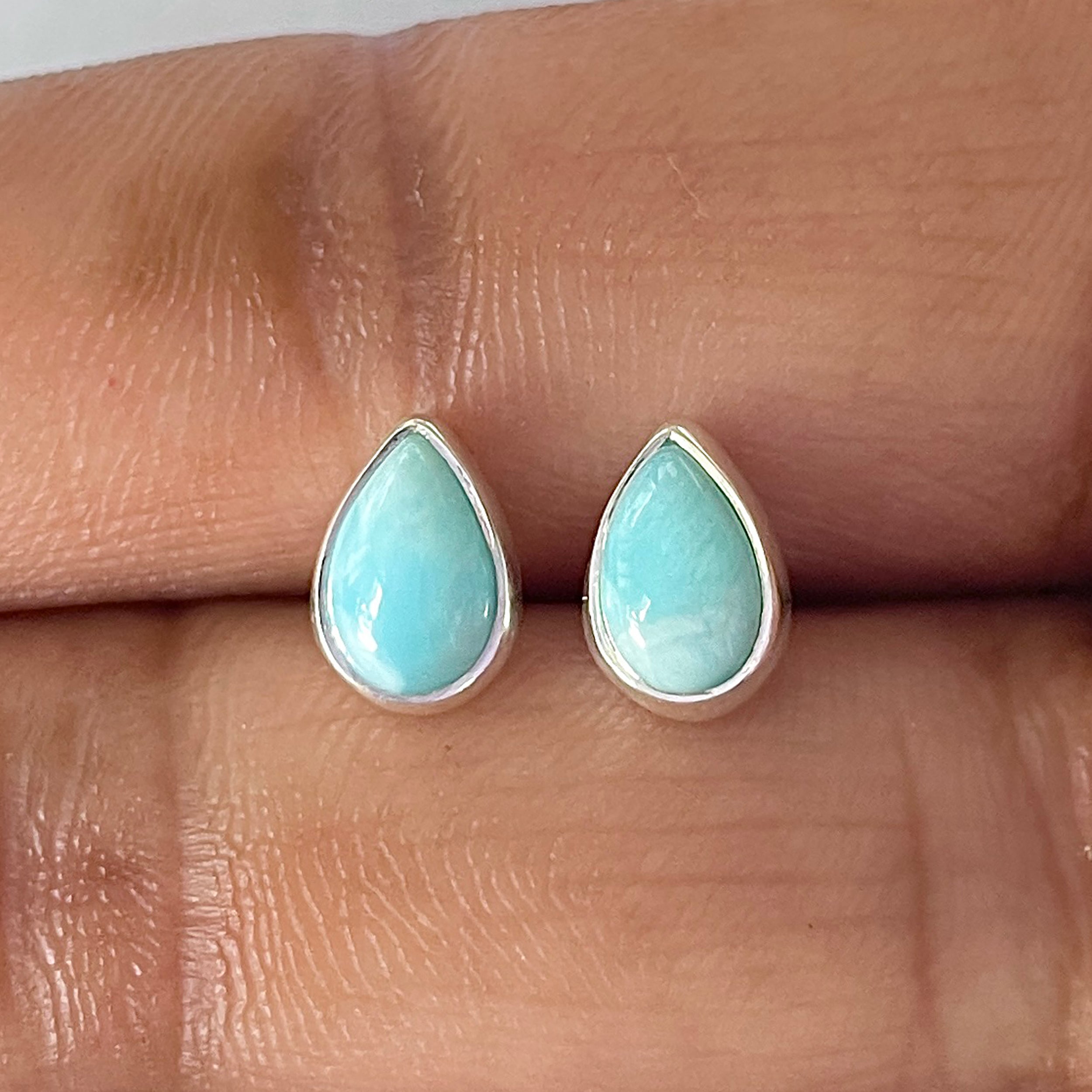 Larimar Stud Earring-(LAR-E-2604.)
