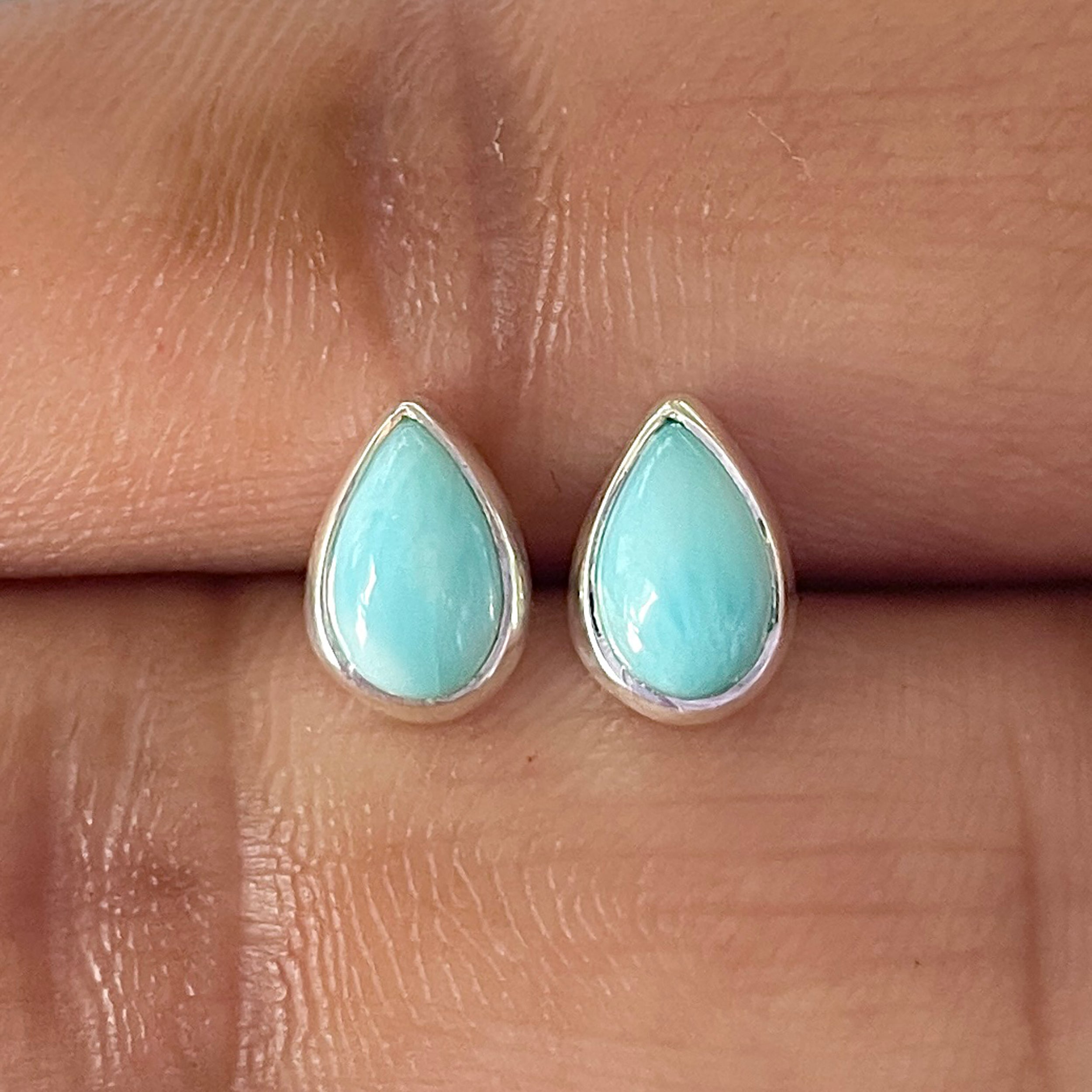 Larimar Stud Earring-(LAR-E-2605.)