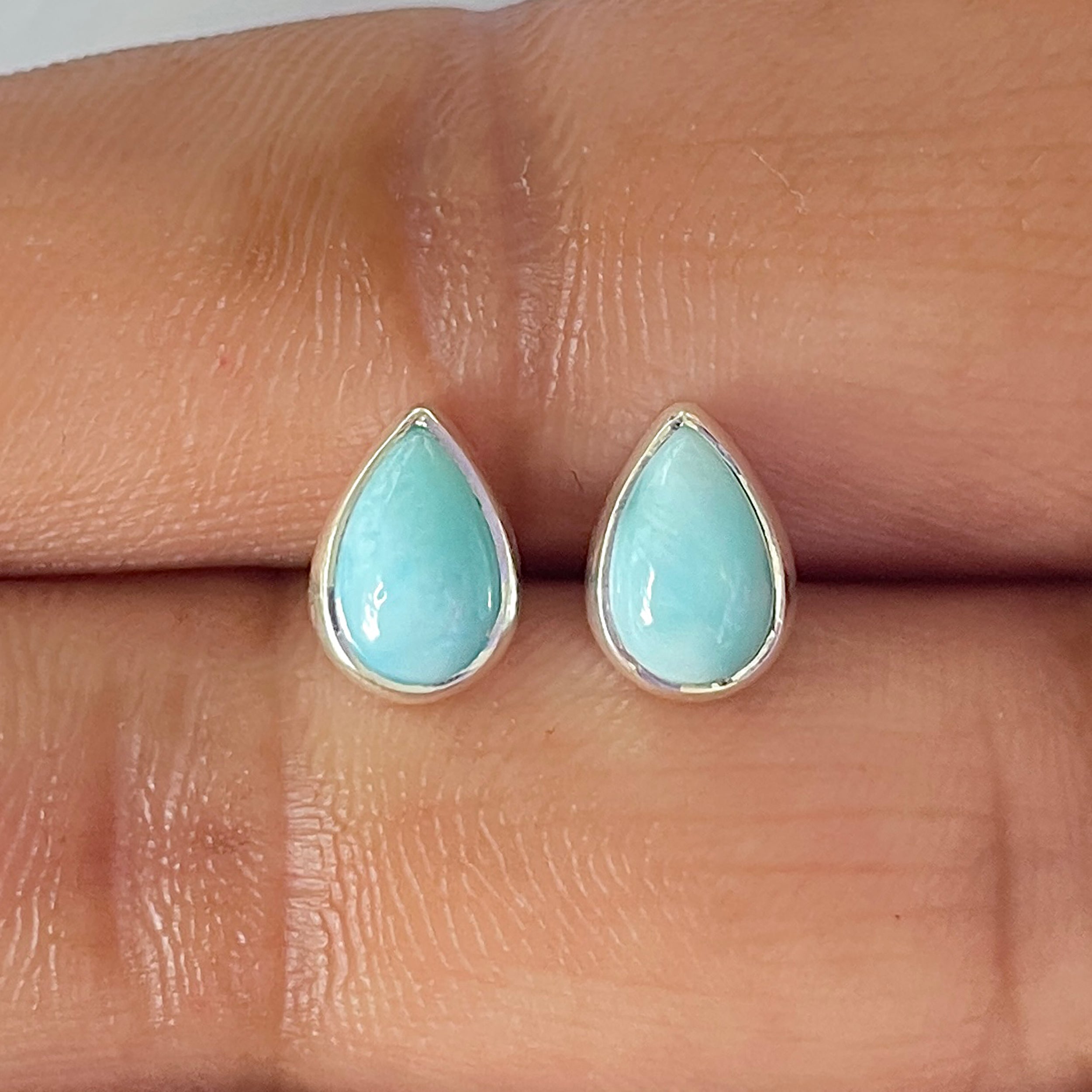 Larimar Stud Earring-(LAR-E-2606.)