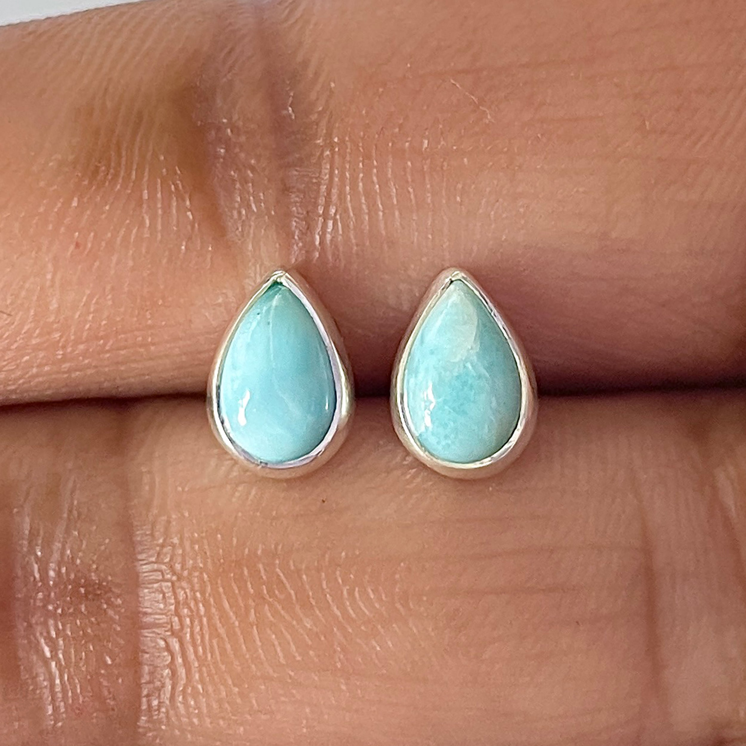 Larimar Stud Earring-(LAR-E-2608.)