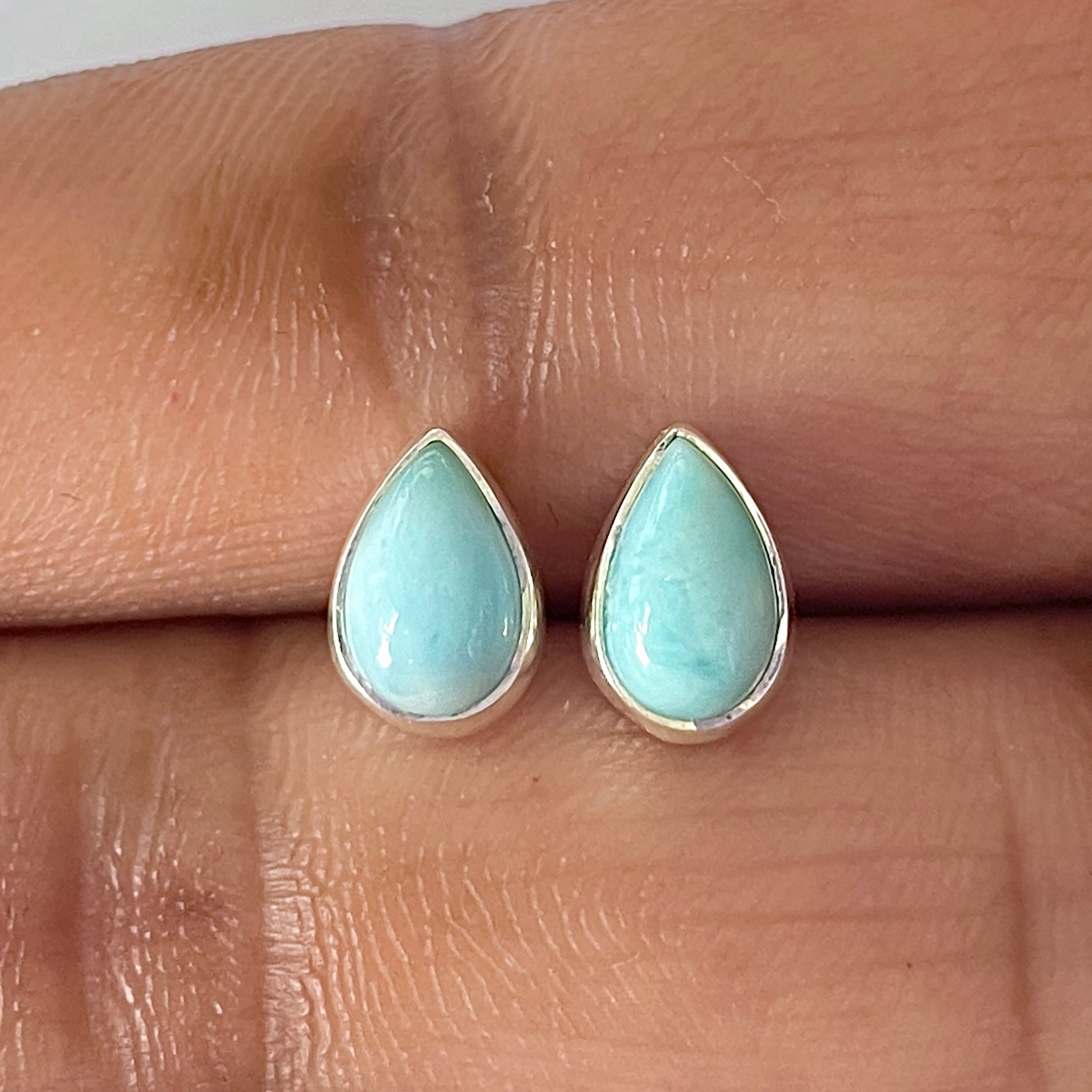 Larimar Stud Earring-(LAR-E-2609.)