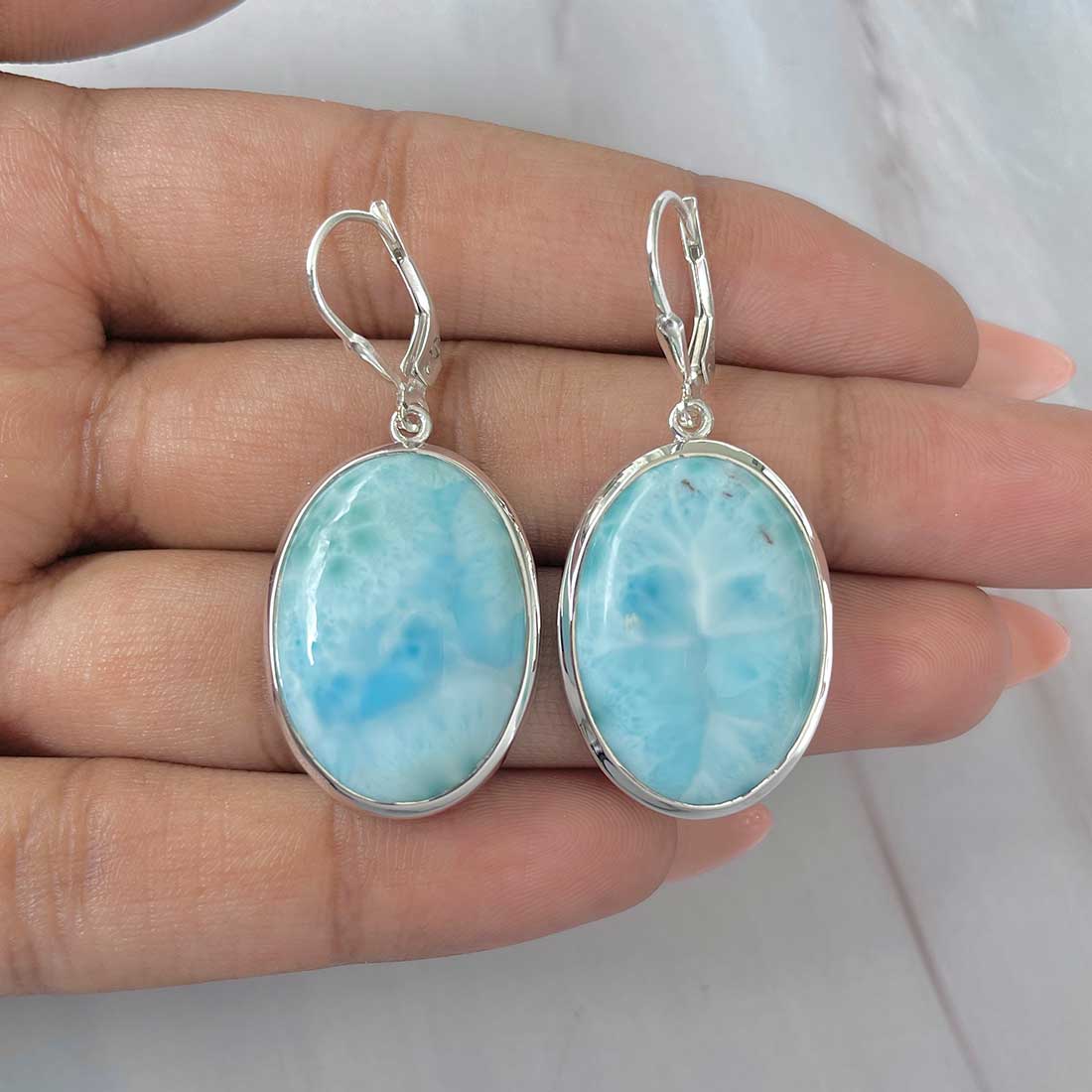 Larimar Earring-(LAR-E-261.)
