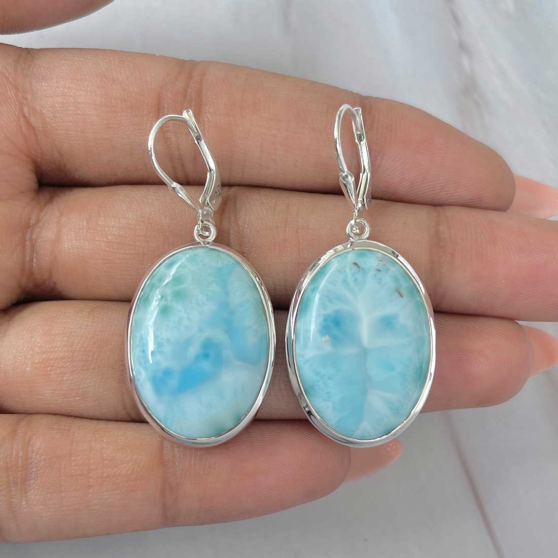 Larimar Earring-(LAR-E-261.)