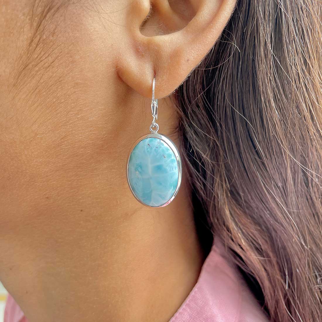 Larimar Earring-(LAR-E-261.)