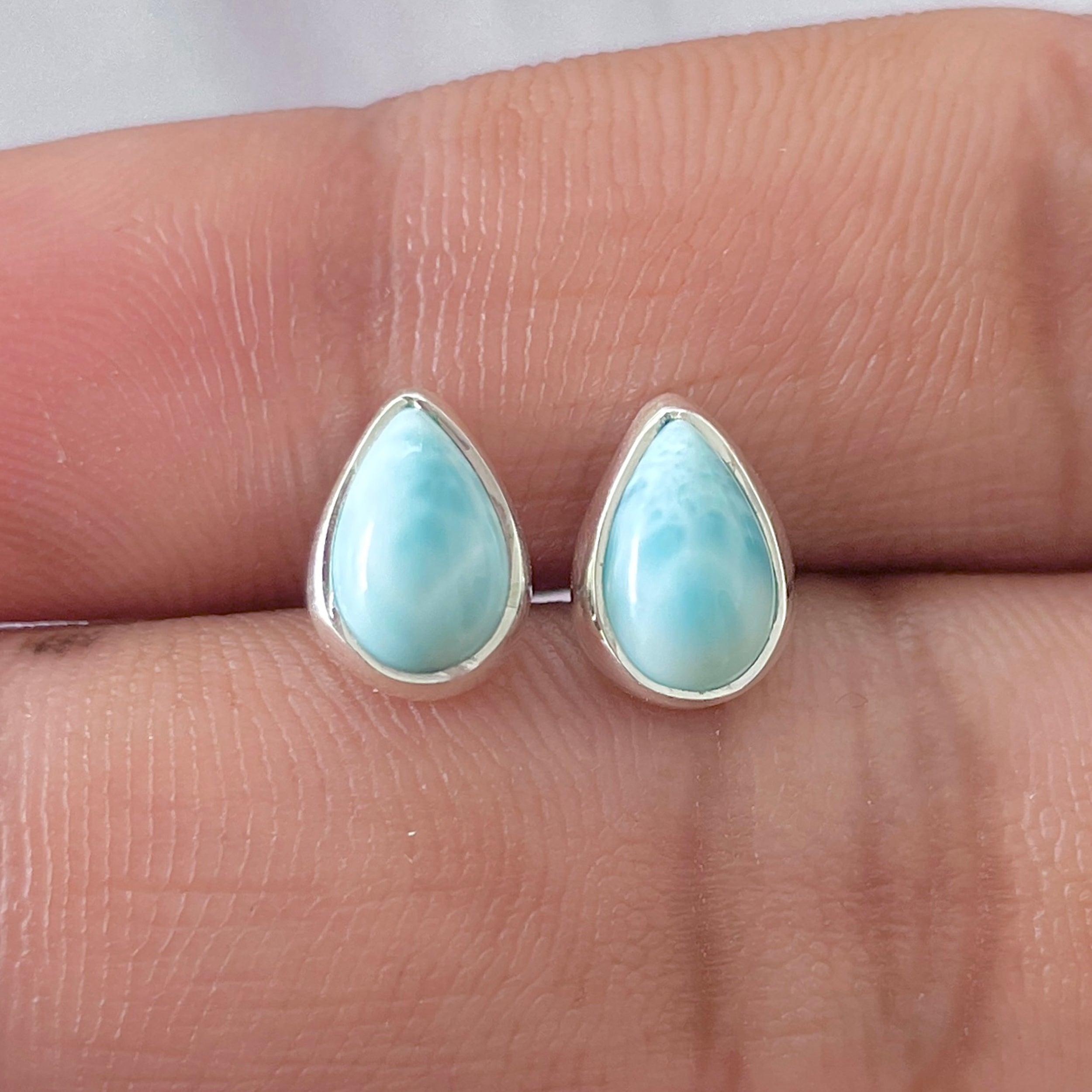 Larimar Stud Earring-(LAR-E-2610.)
