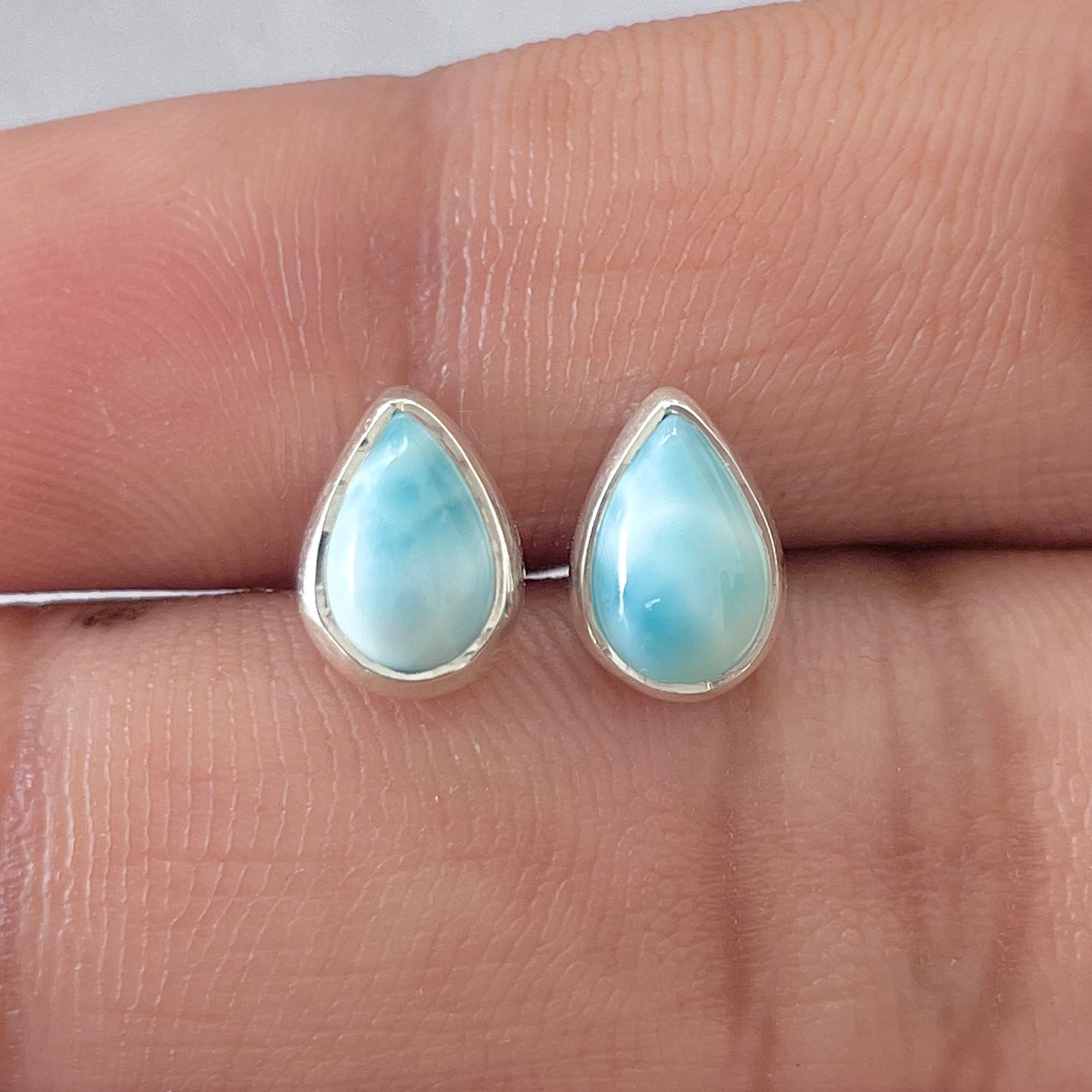 Larimar Stud Earring-(LAR-E-2611.)