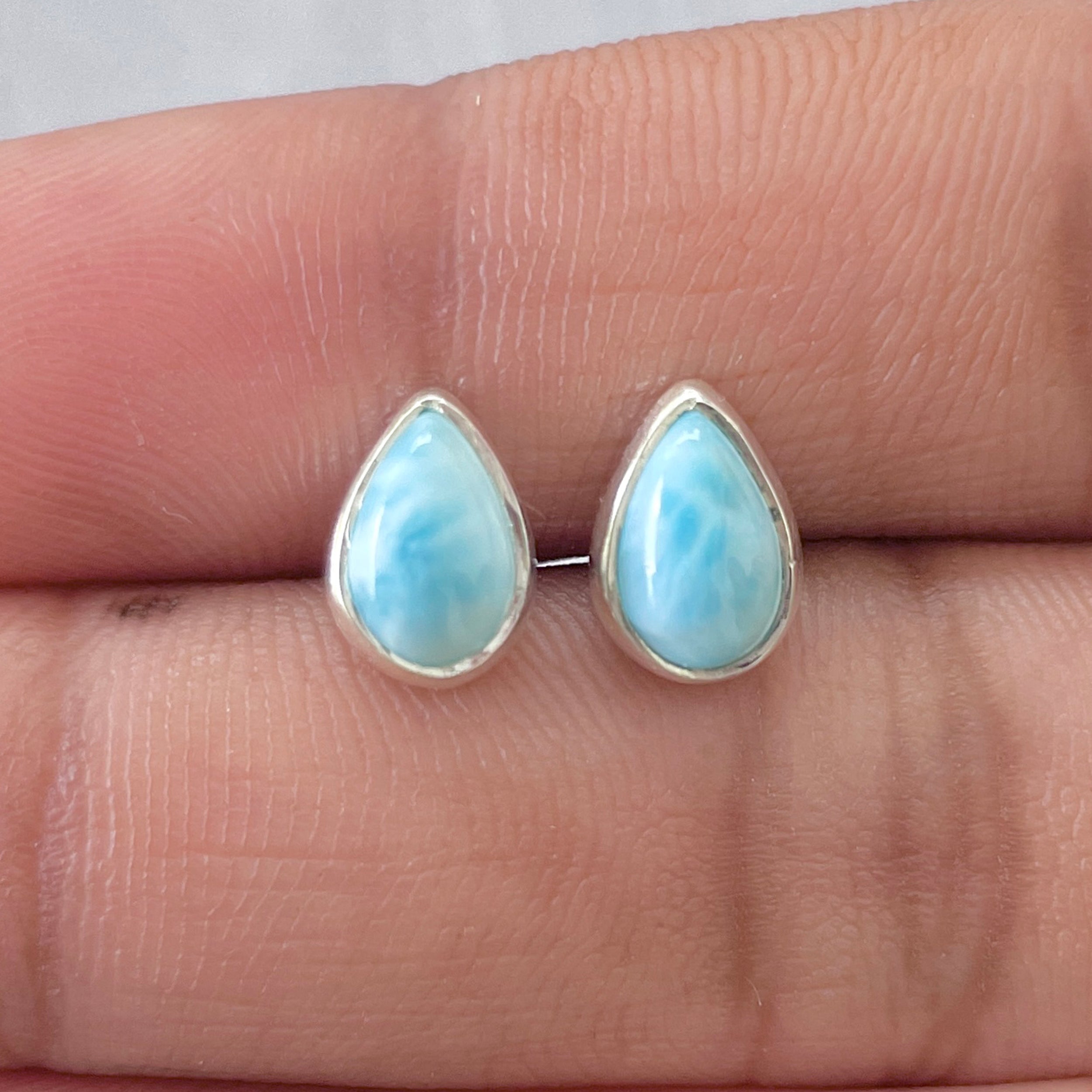 Larimar Stud Earring-(LAR-E-2612.)