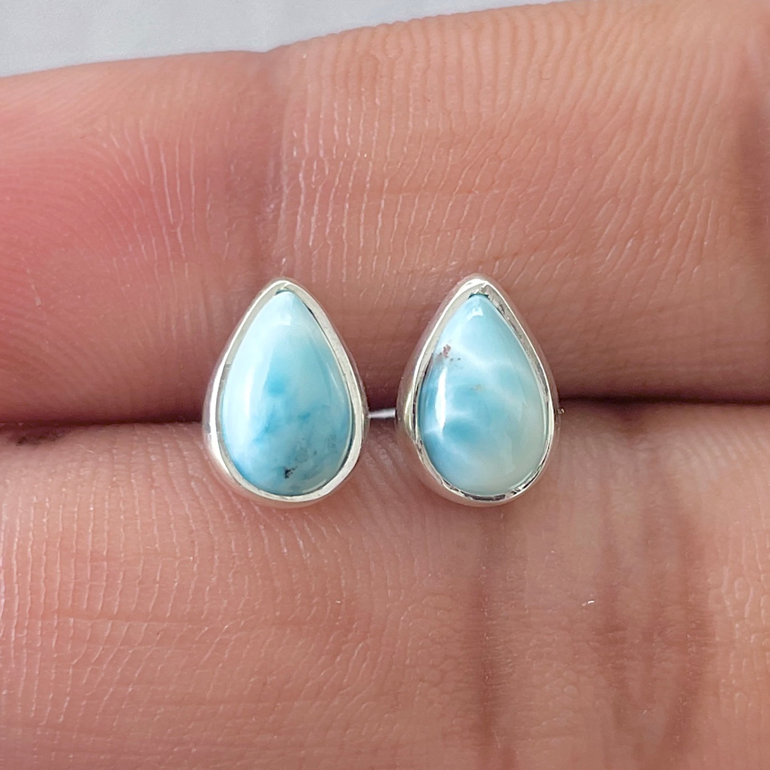Larimar Stud Earring-(LAR-E-2613.)