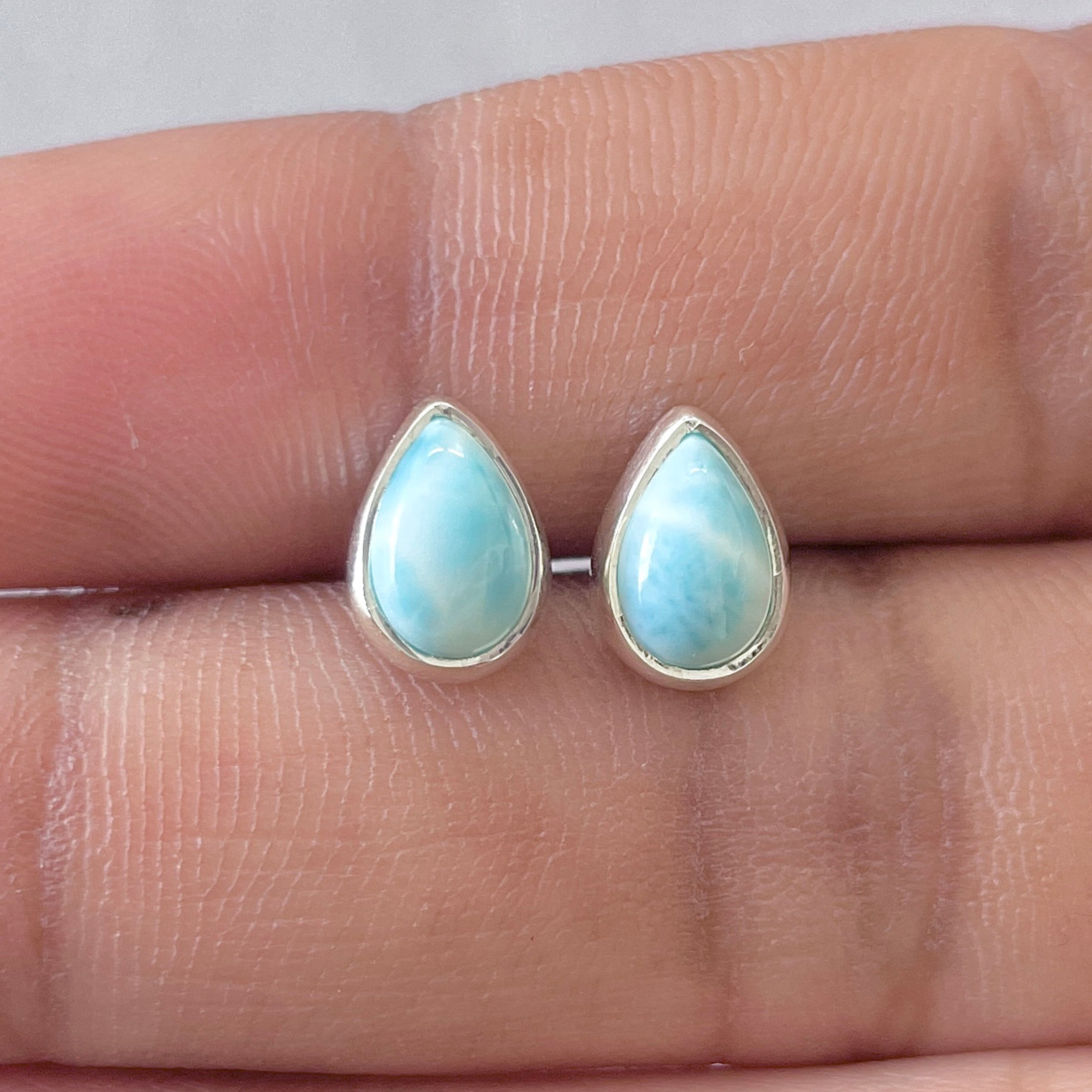 Larimar Stud Earring-(LAR-E-2614.)