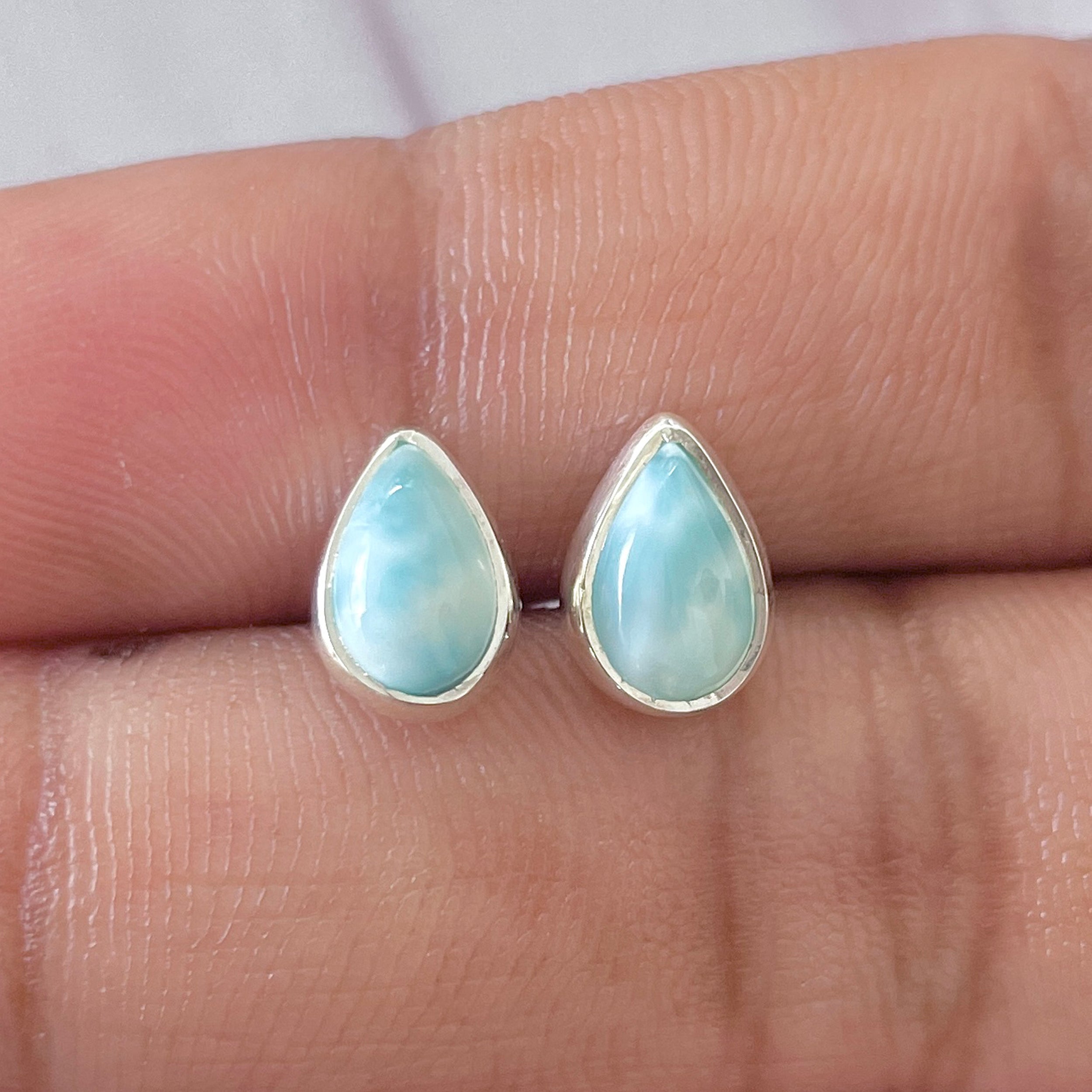 Larimar Stud Earring-(LAR-E-2615.)