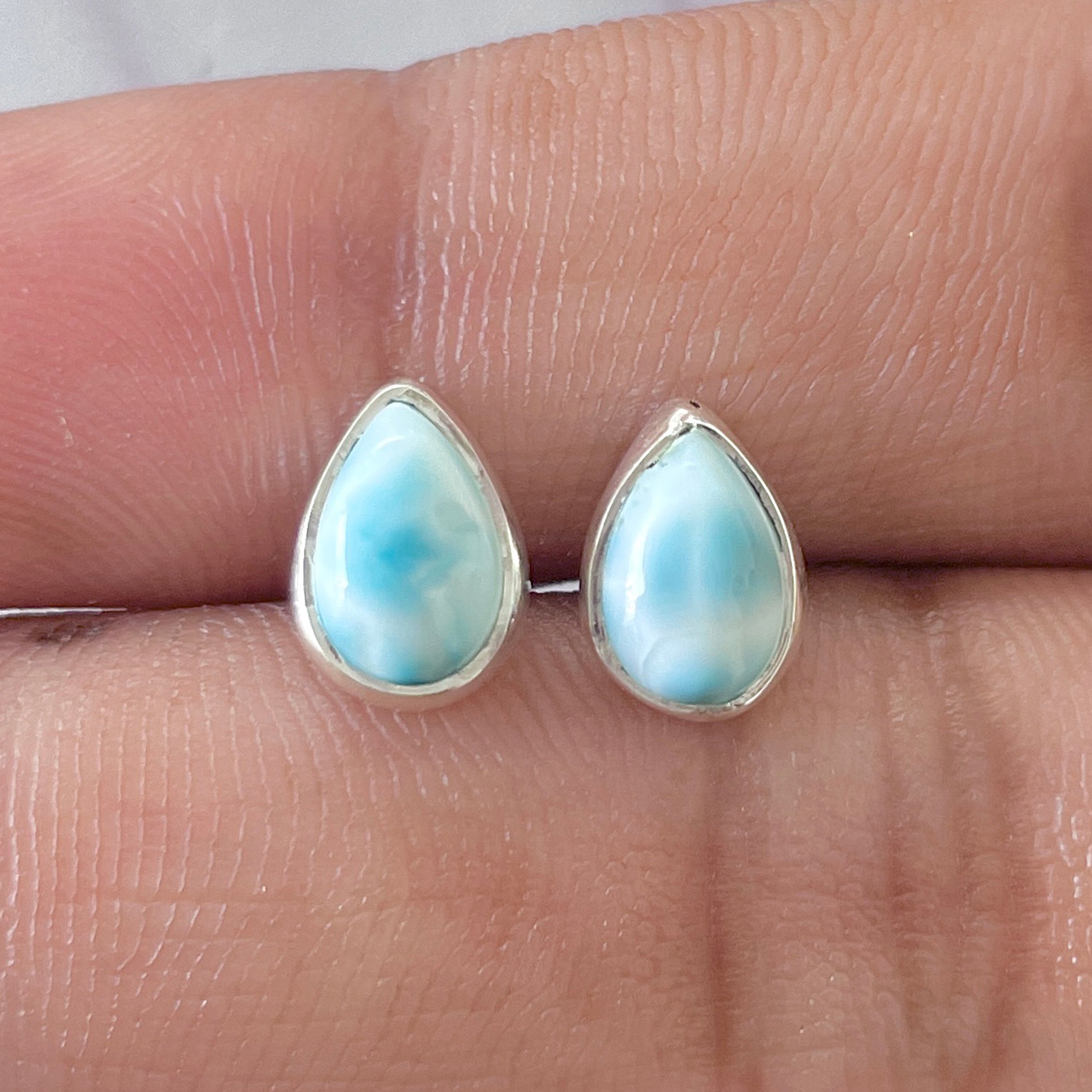 Larimar Stud Earring-(LAR-E-2616.)