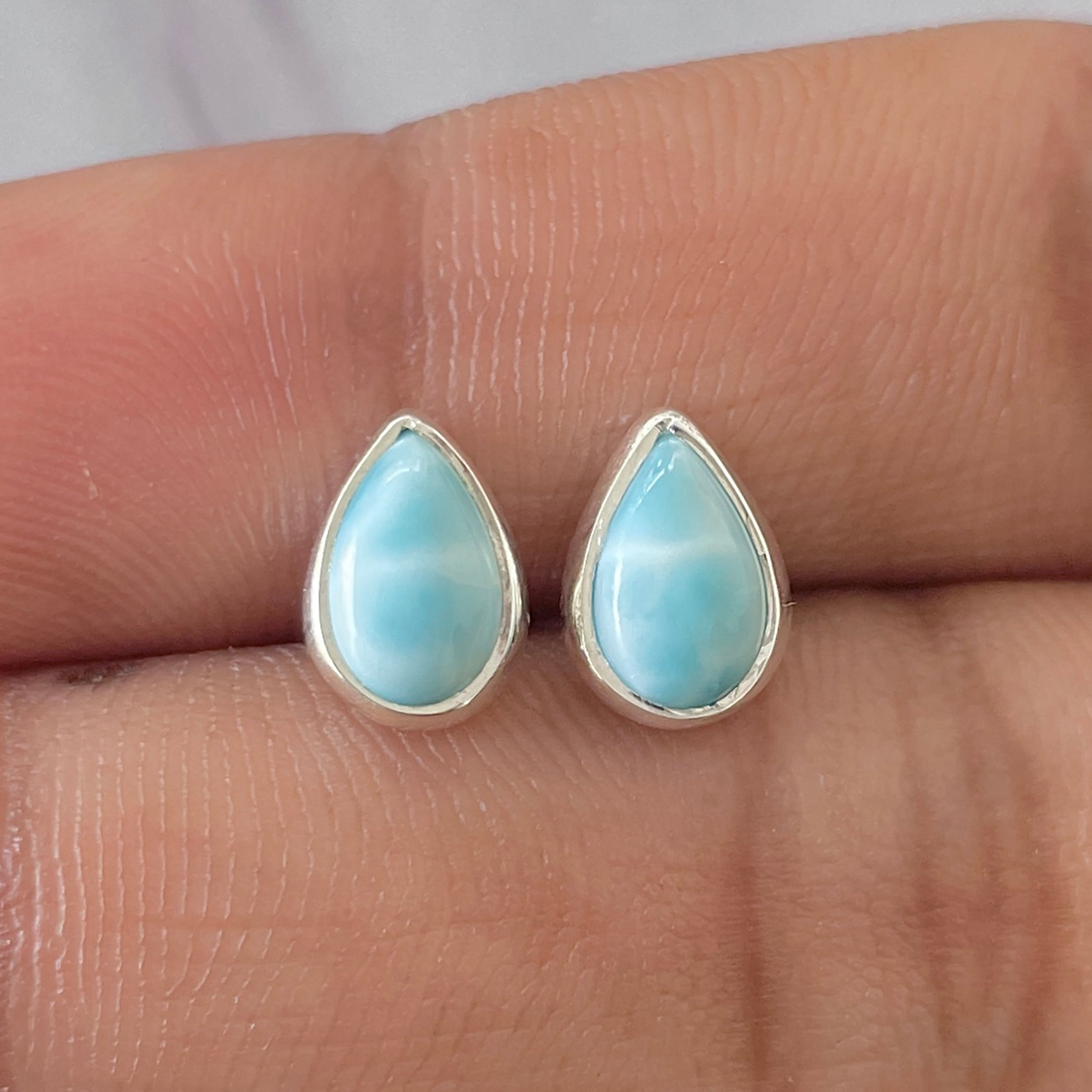 Larimar Stud Earring-(LAR-E-2618.)
