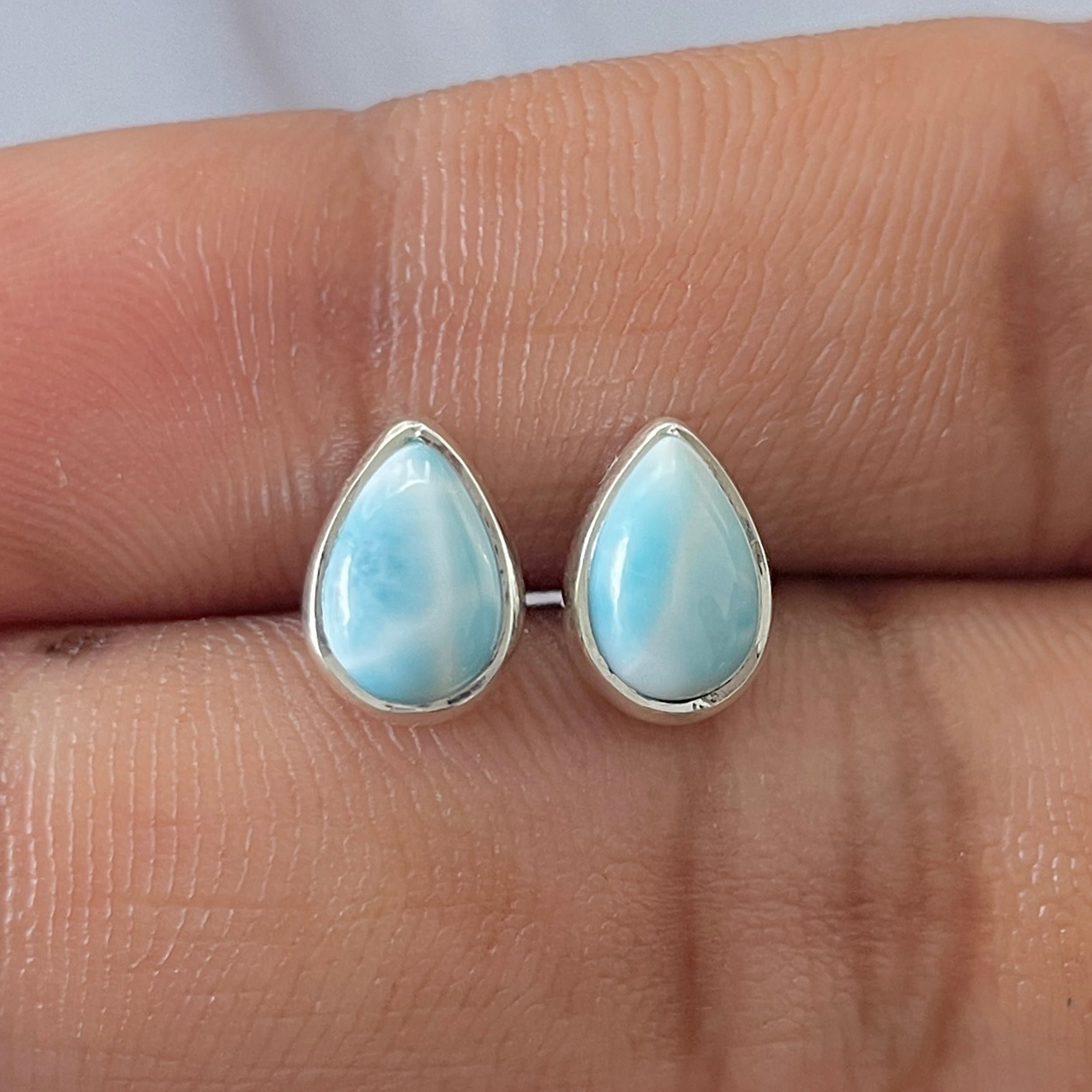 Larimar Stud Earring-(LAR-E-2619.)