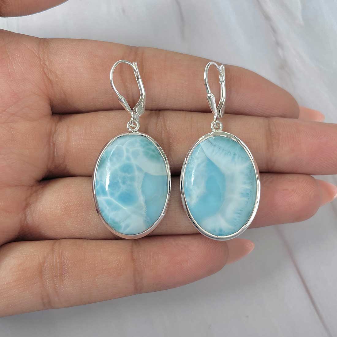 Larimar Earring-(LAR-E-262.)