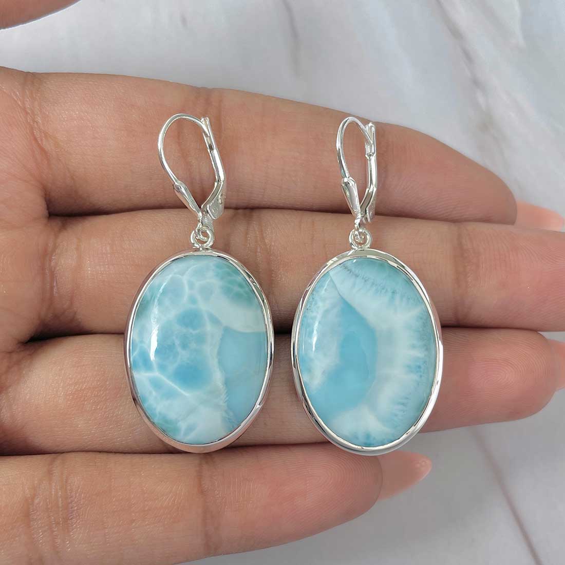 Larimar Earring-(LAR-E-262.)