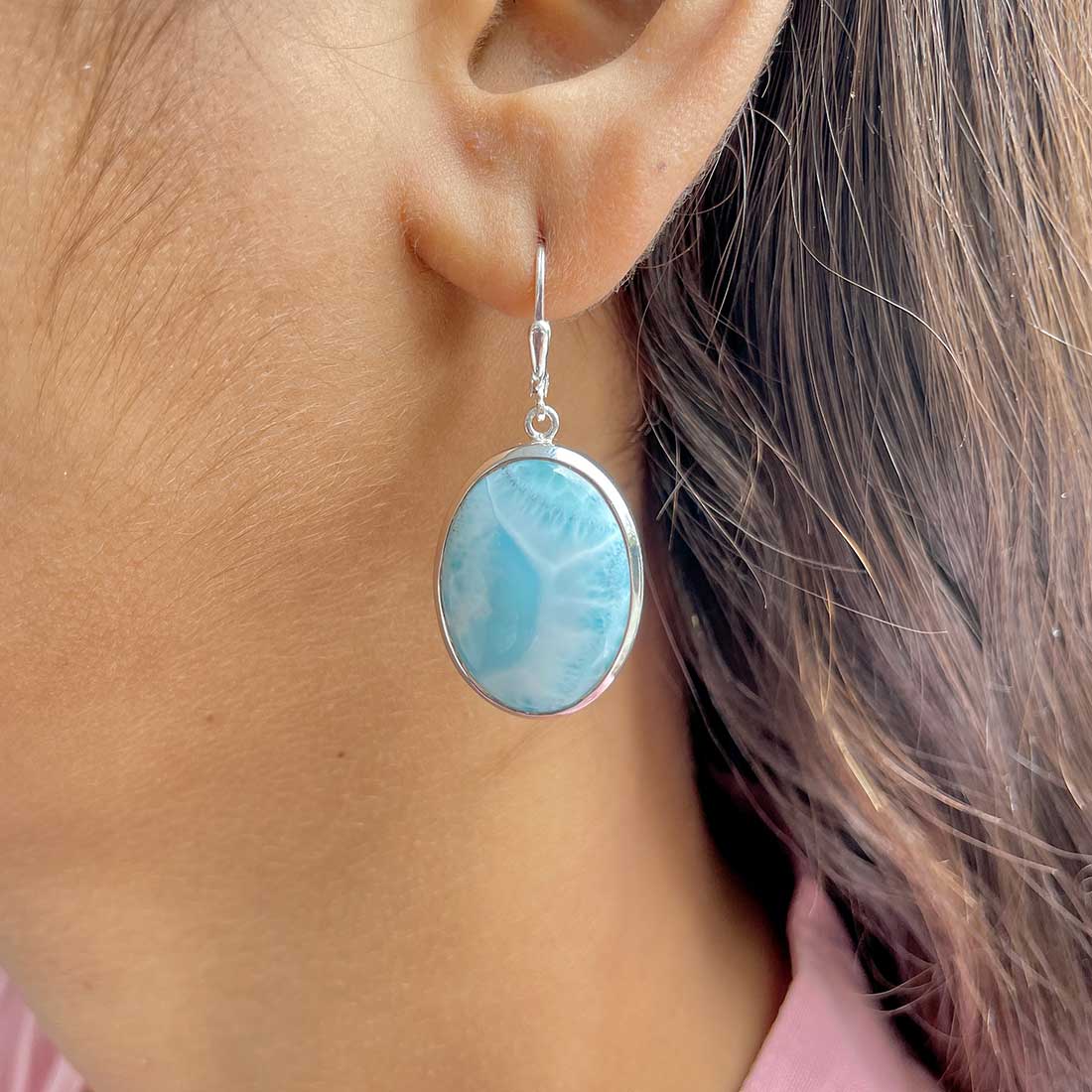 Larimar Earring-(LAR-E-262.)