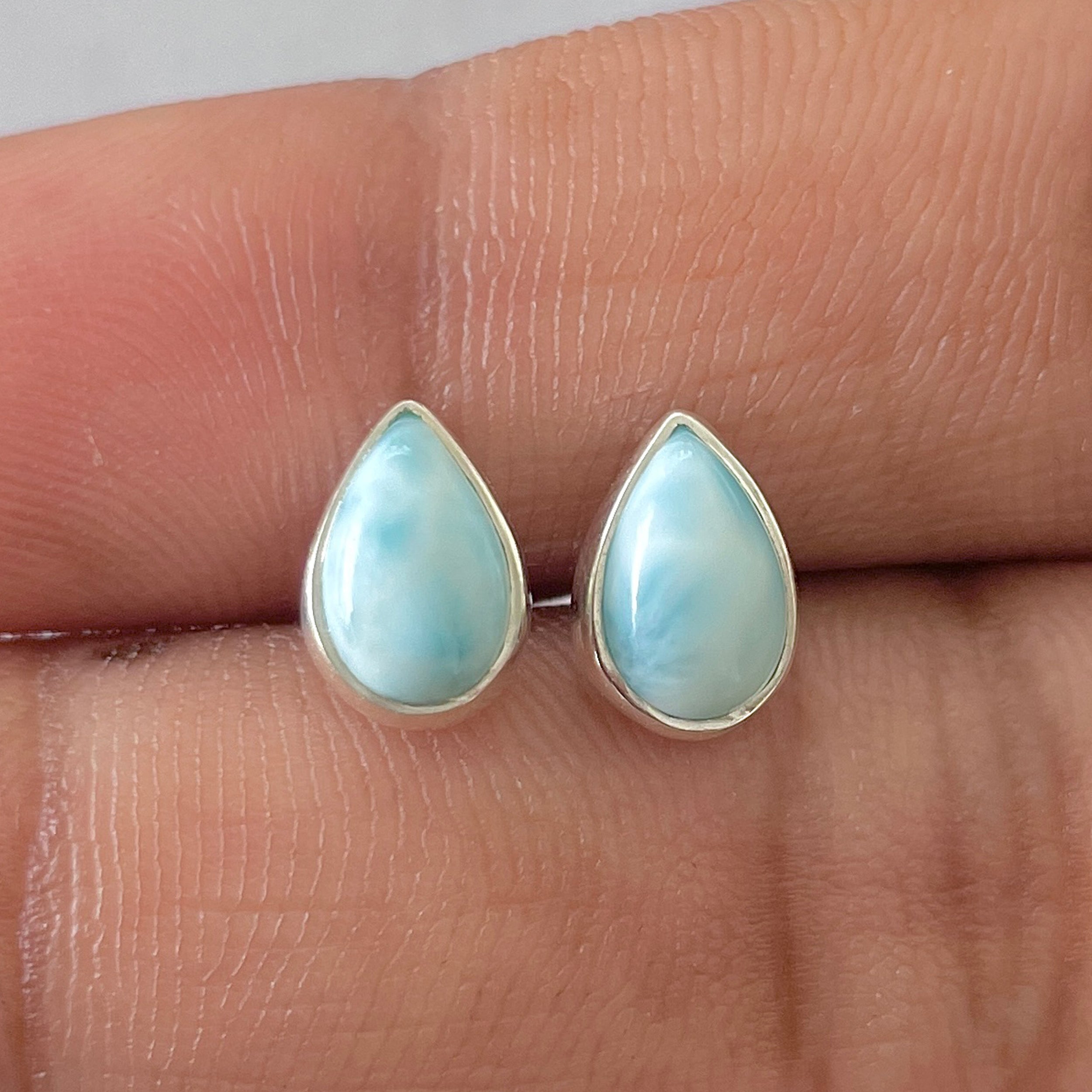 Larimar Stud Earring-(LAR-E-2620.)