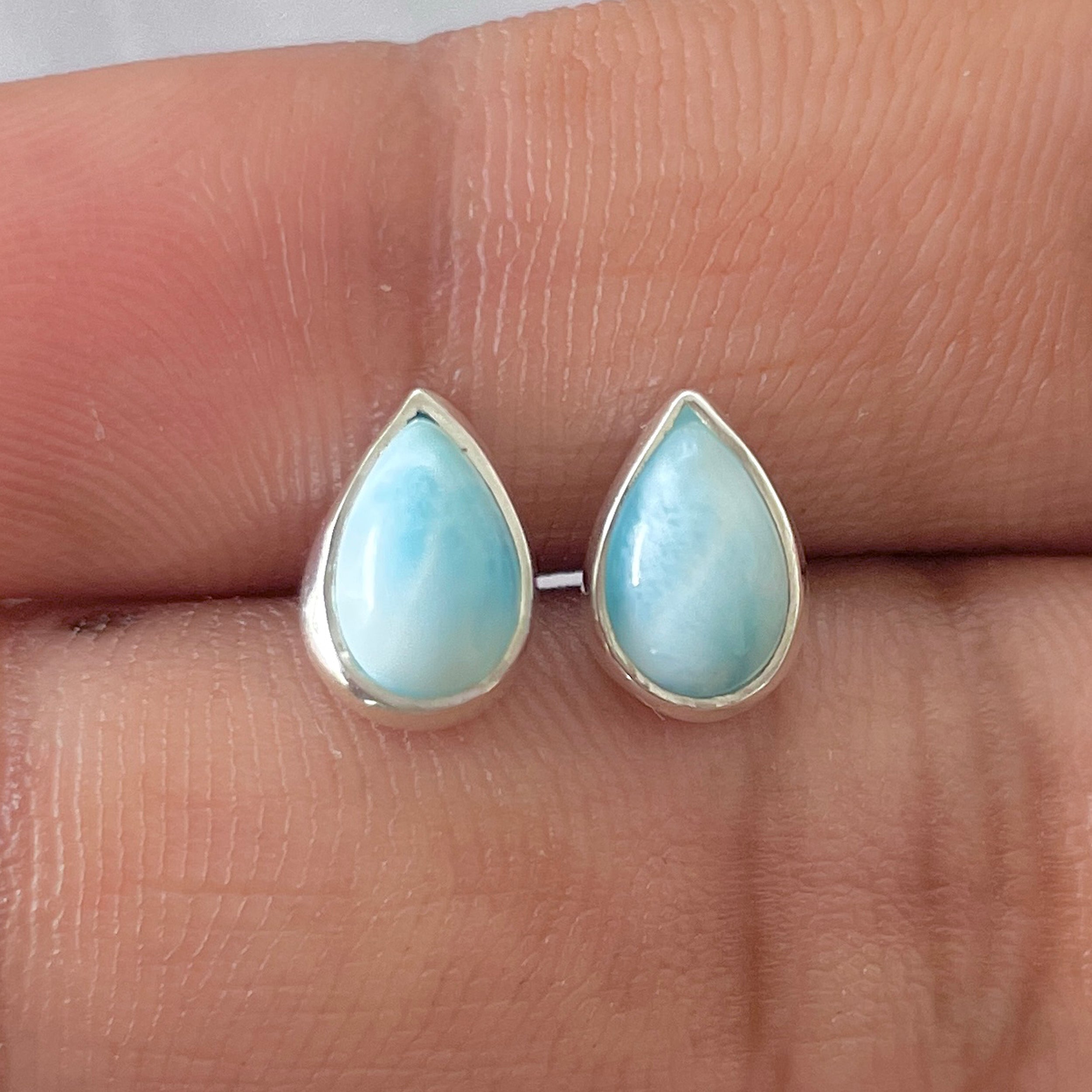 Larimar Stud Earring-(LAR-E-2621.)
