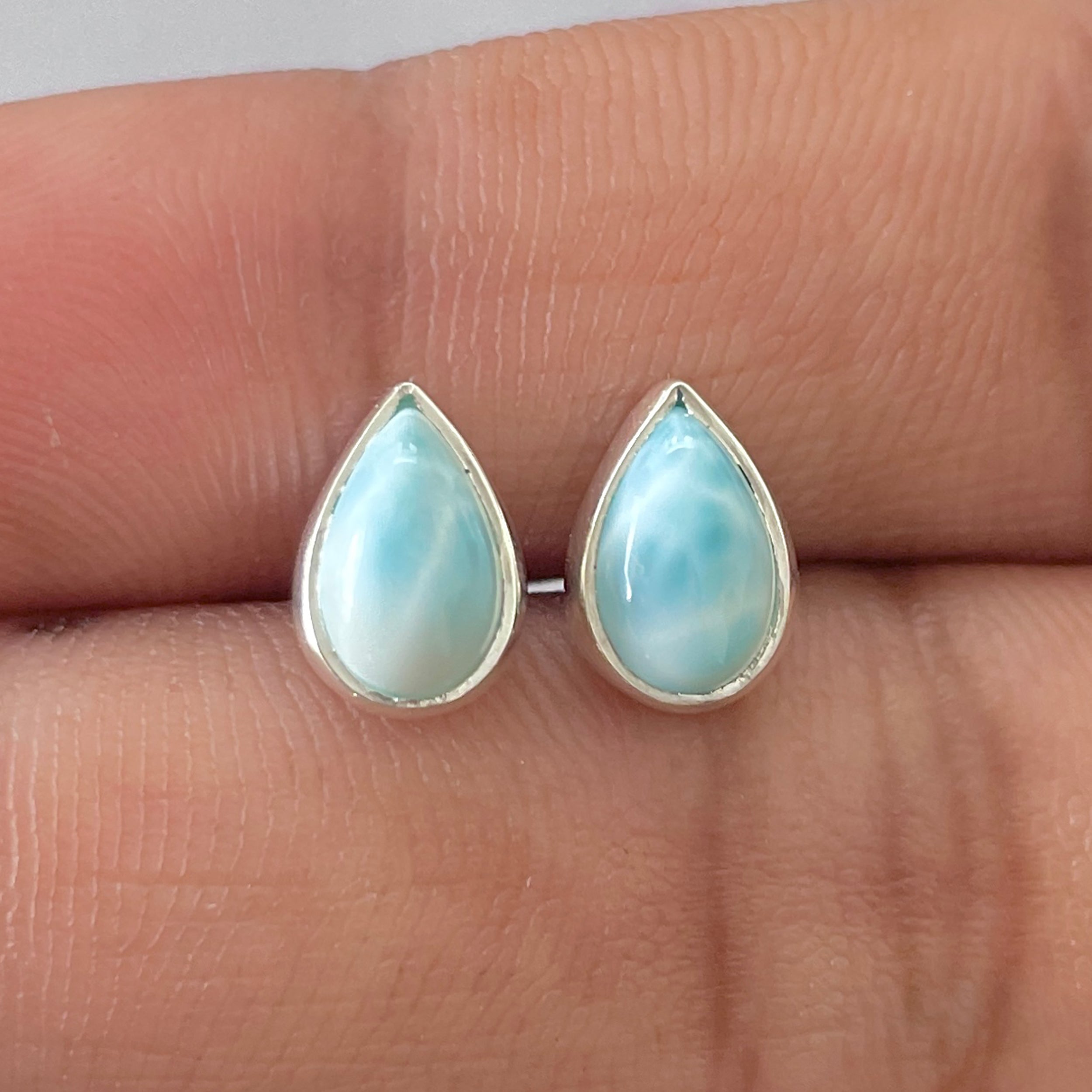 Larimar Stud Earring-(LAR-E-2622.)