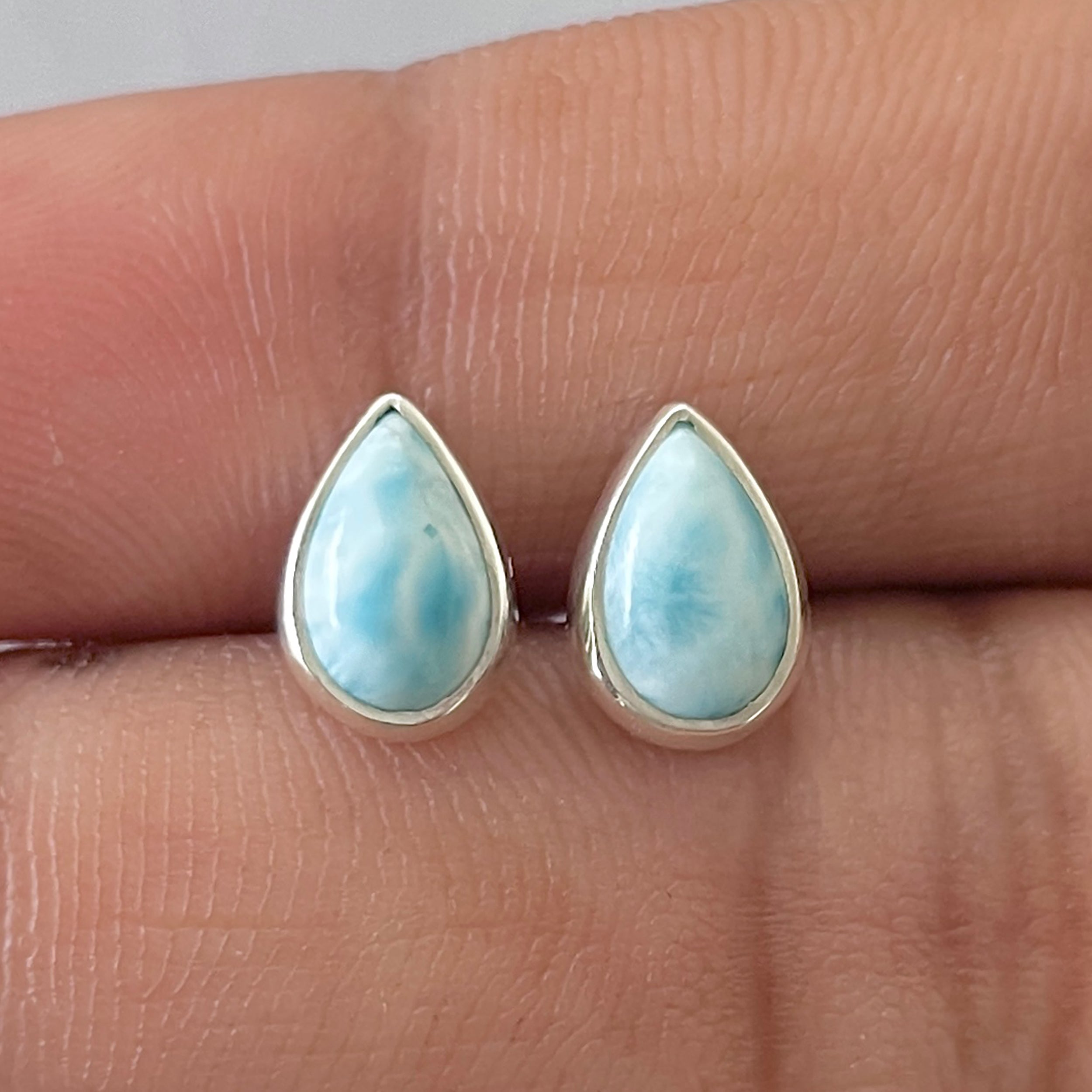 Larimar Stud Earring-(LAR-E-2623.)