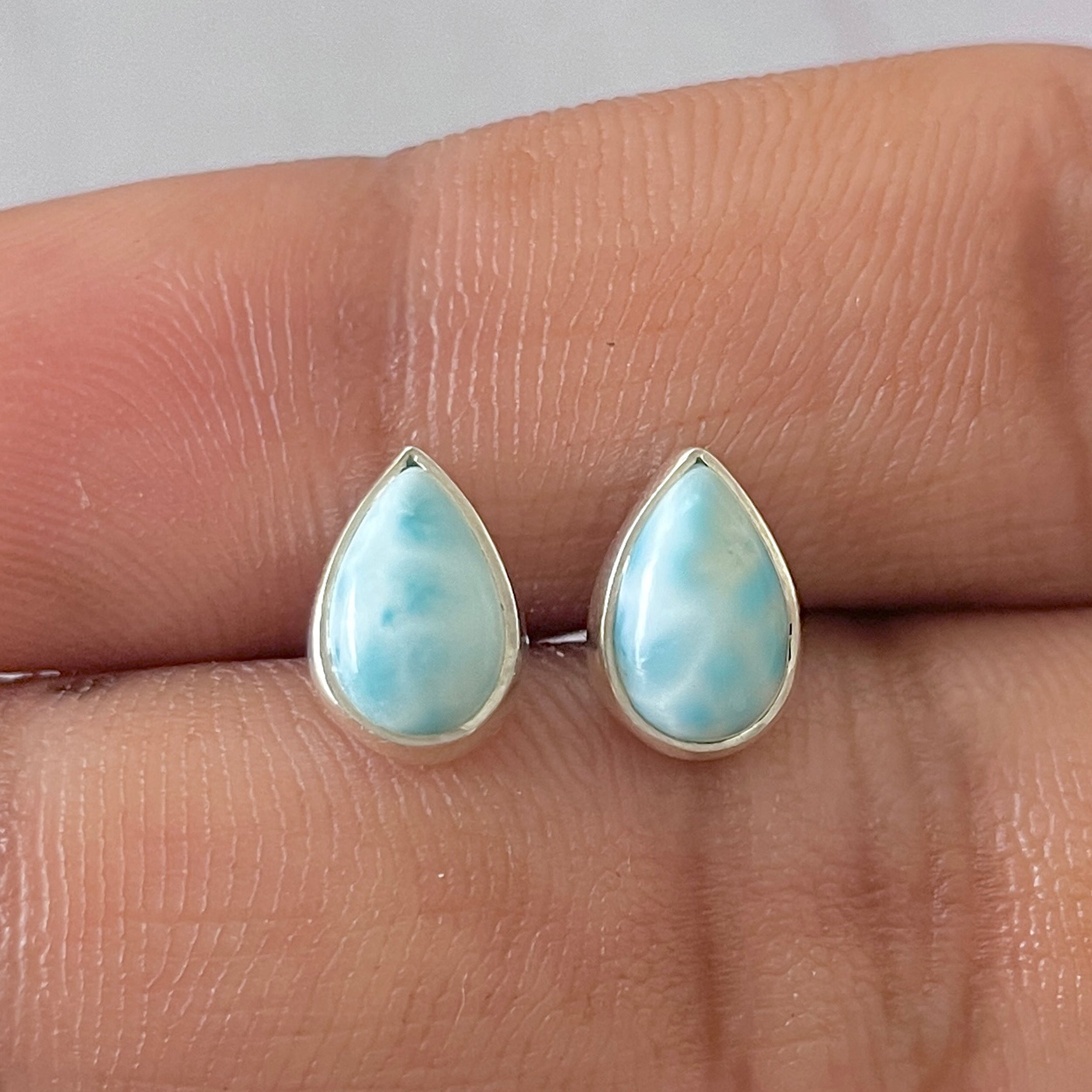 Larimar Stud Earring-(LAR-E-2624.)