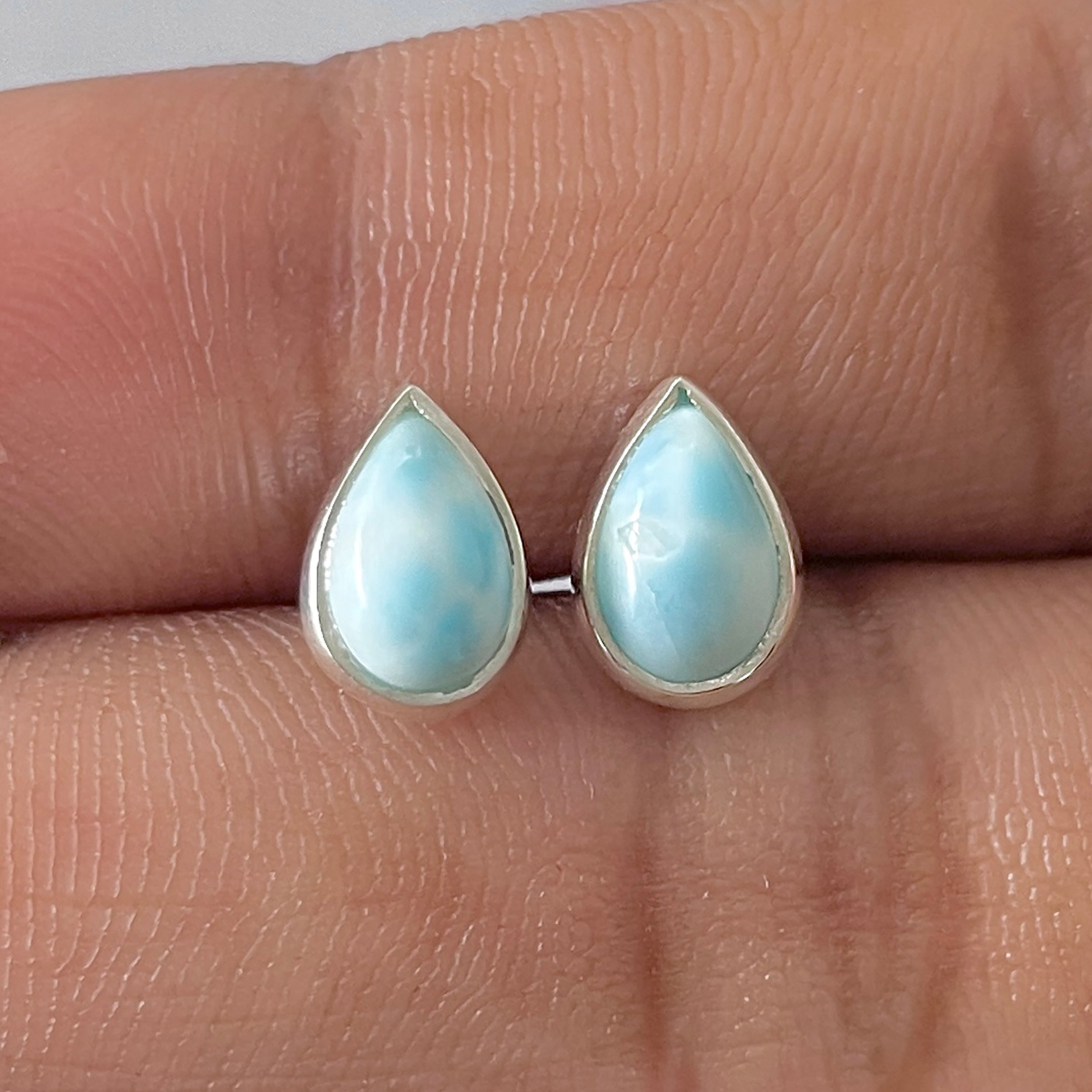 Larimar Stud Earring-(LAR-E-2625.)