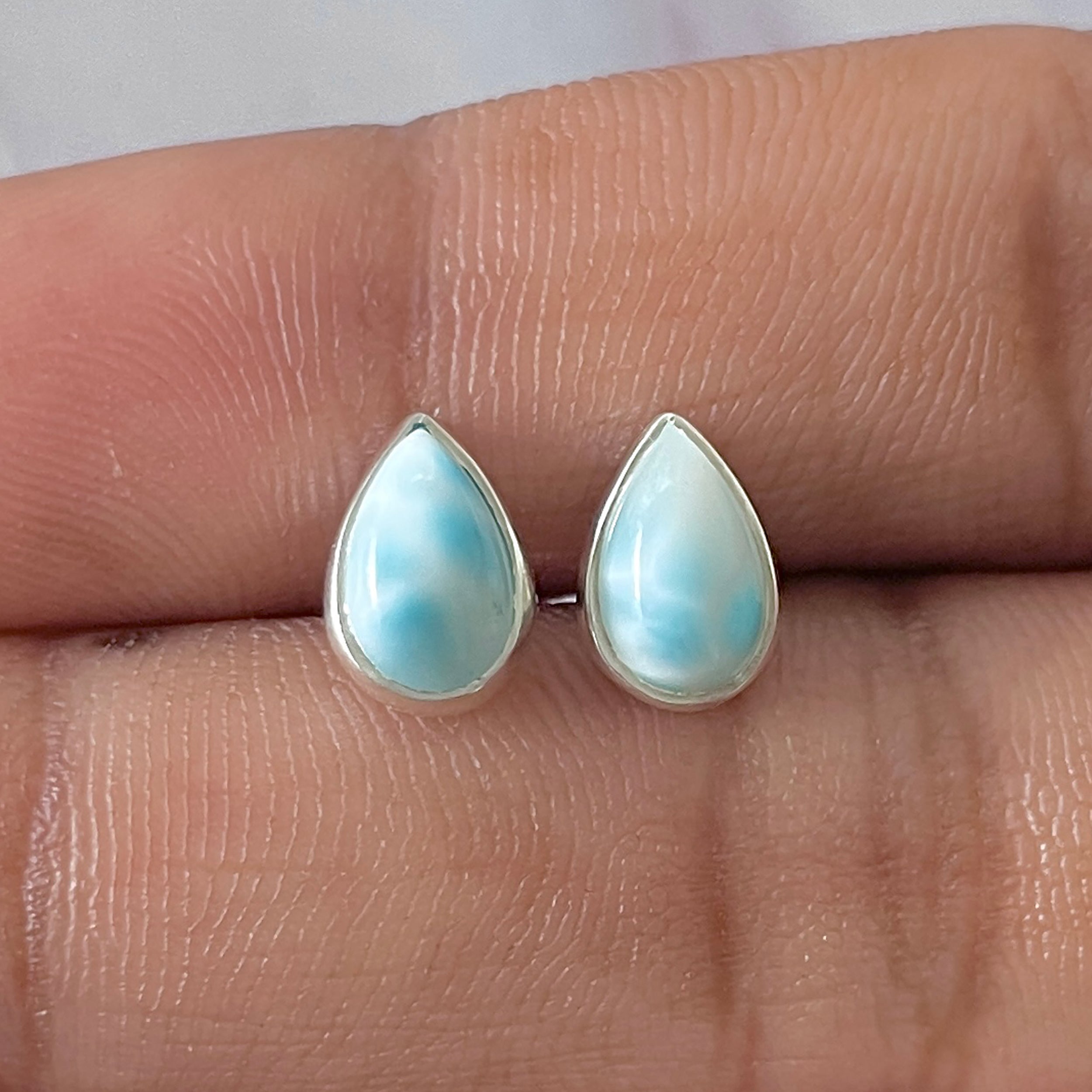 Larimar Stud Earring-(LAR-E-2626.)