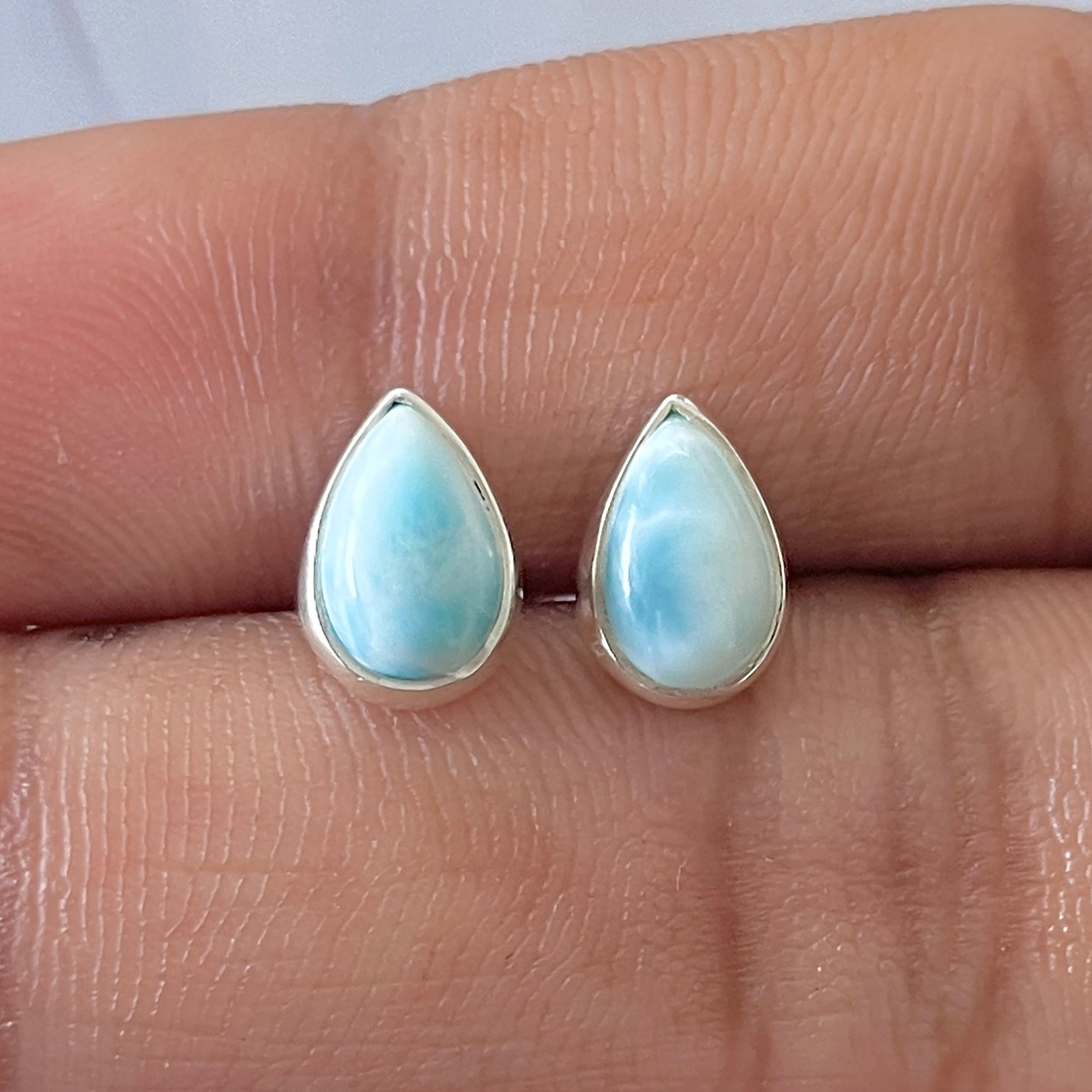 Larimar Stud Earring-(LAR-E-2627.)
