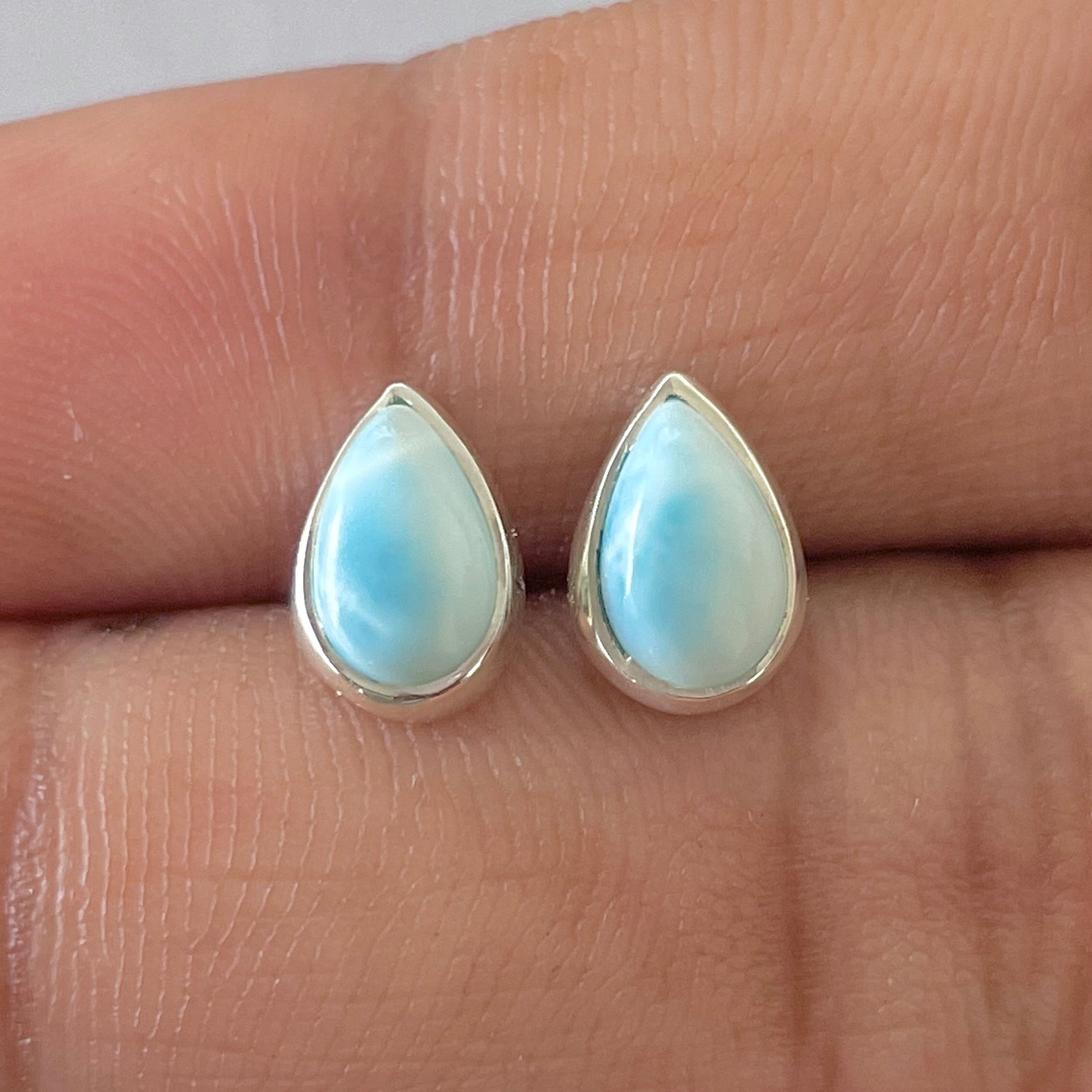 Larimar Stud Earring-(LAR-E-2628.)
