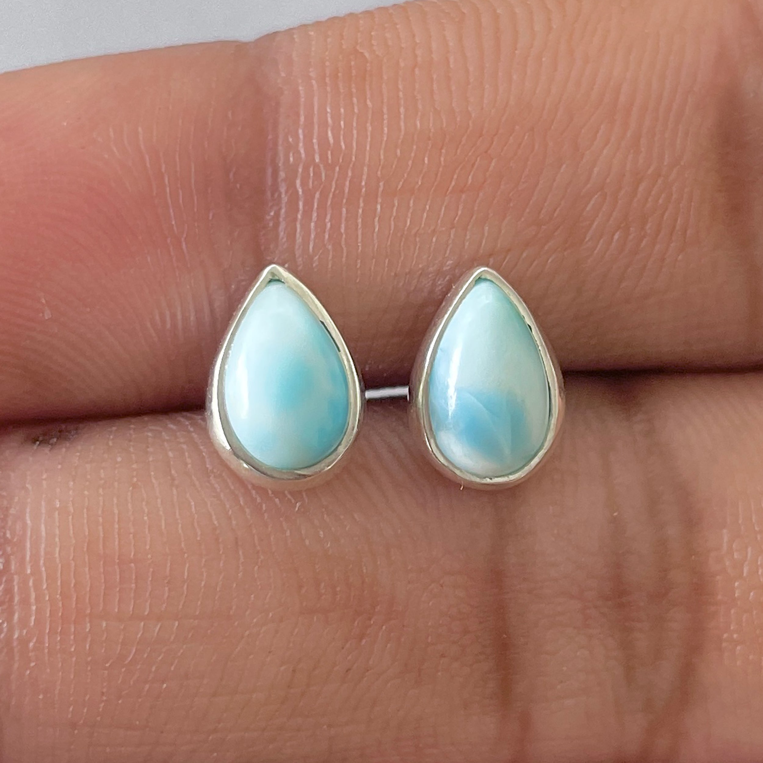 Larimar Stud Earring-(LAR-E-2629.)