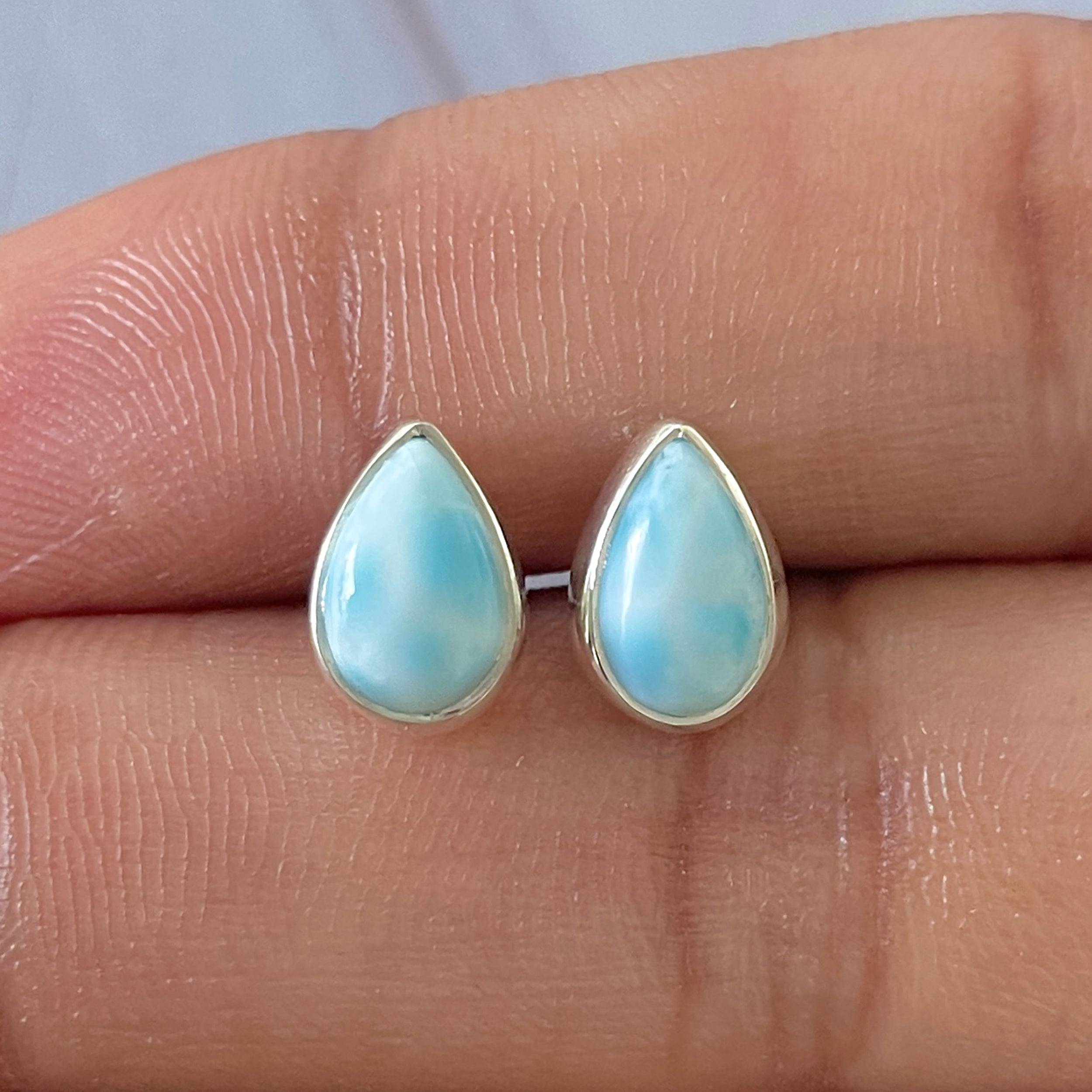 Larimar Stud Earring-(LAR-E-2630.)