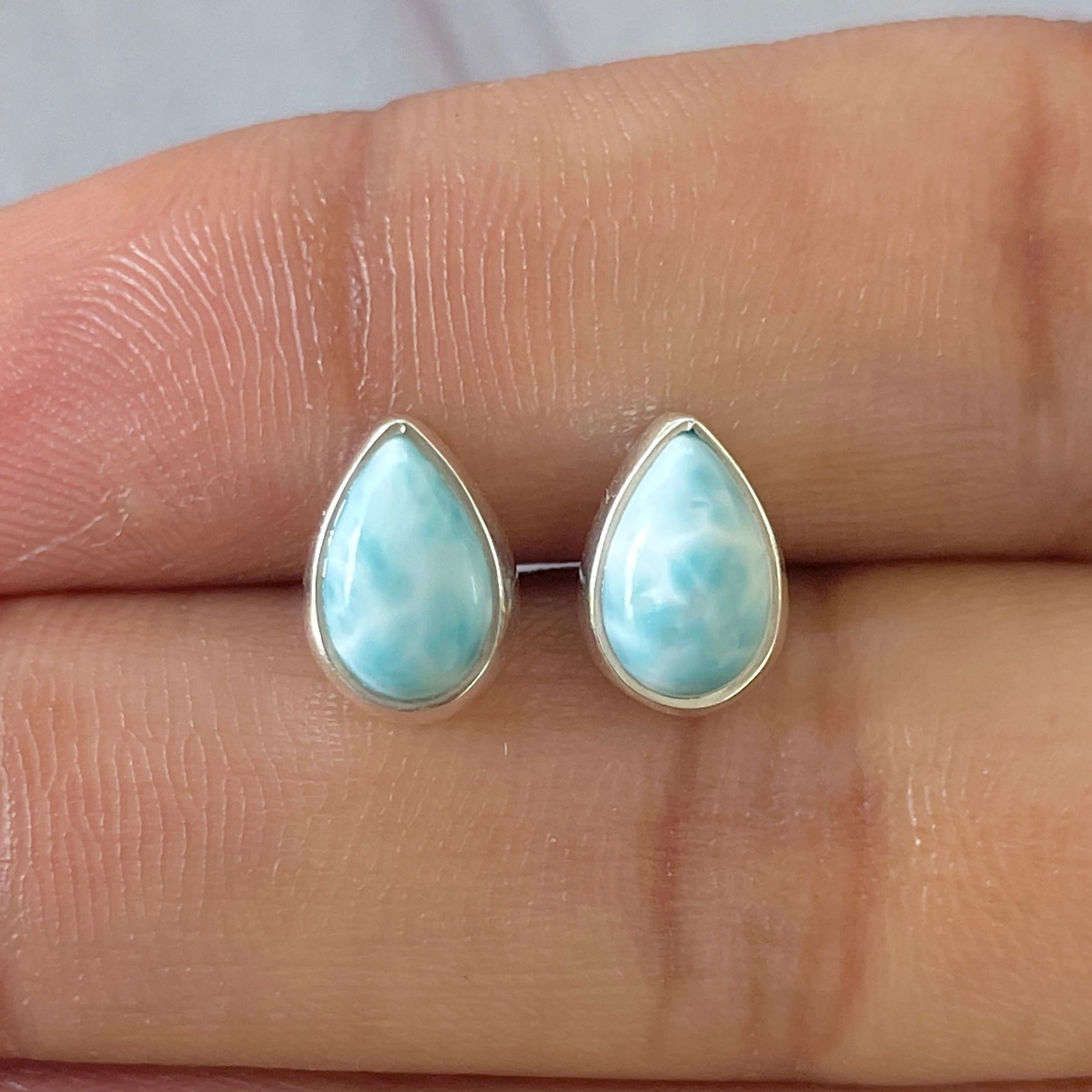 Larimar Stud Earring-(LAR-E-2632.)