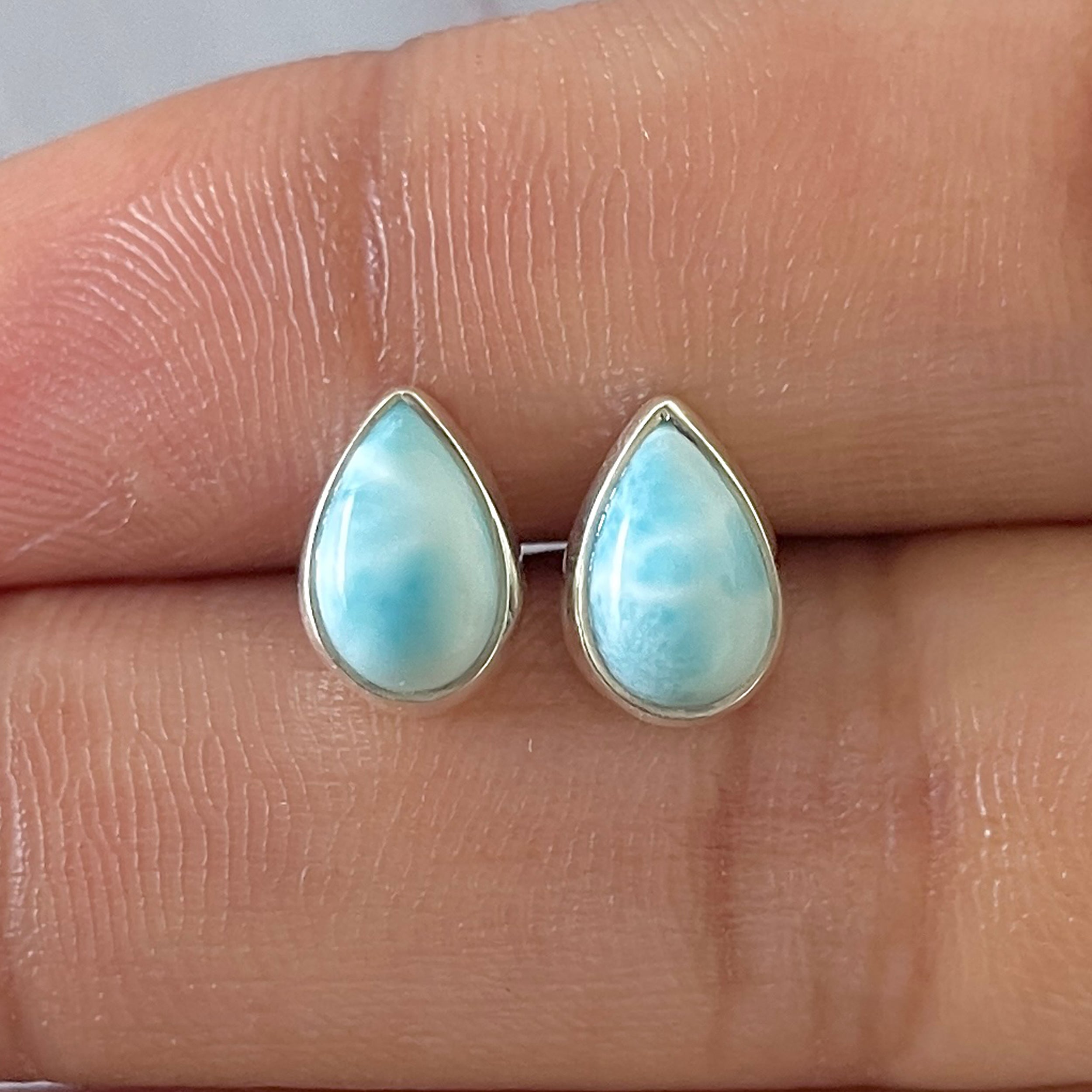 Larimar Stud Earring-(LAR-E-2633.)