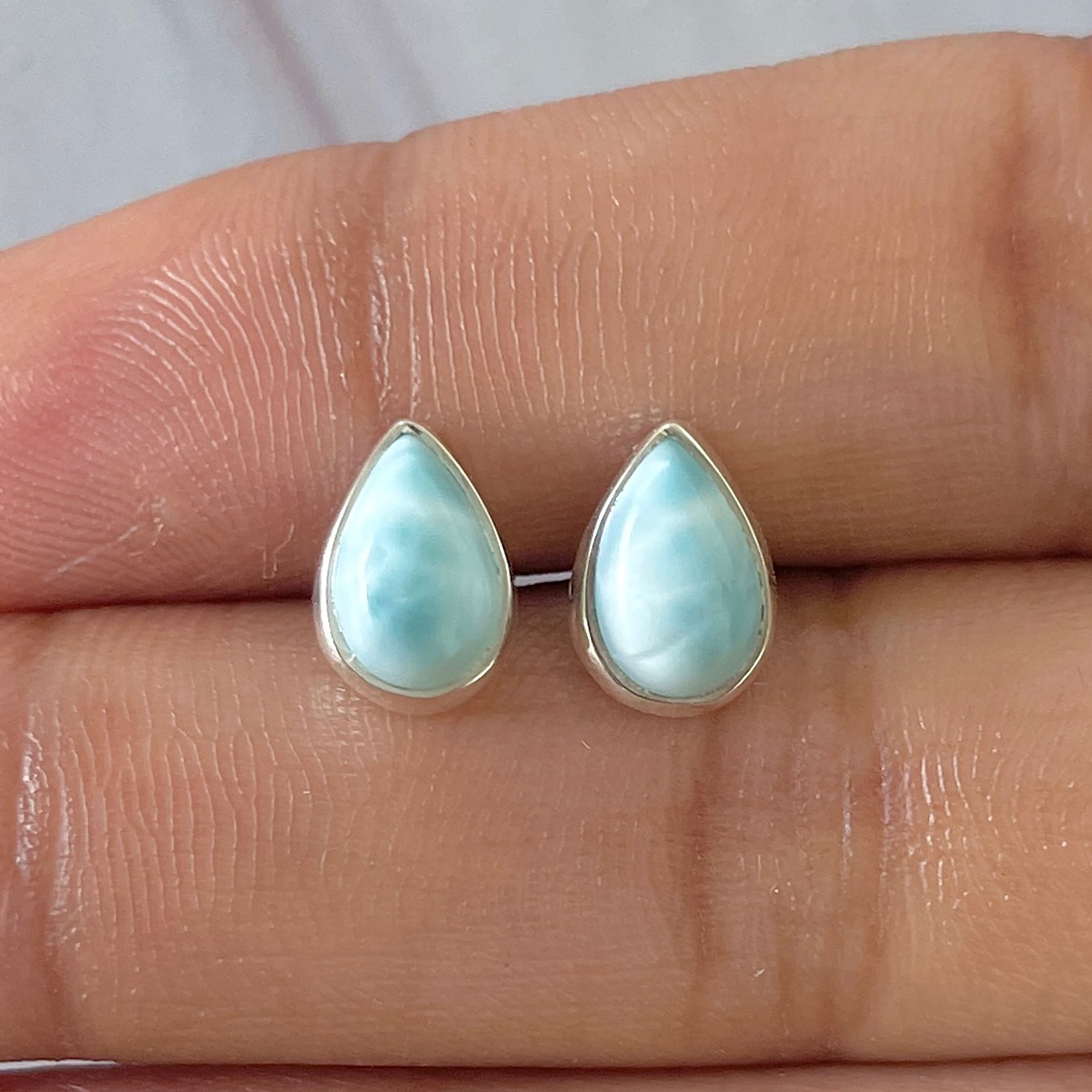 Larimar Stud Earring-(LAR-E-2634.)