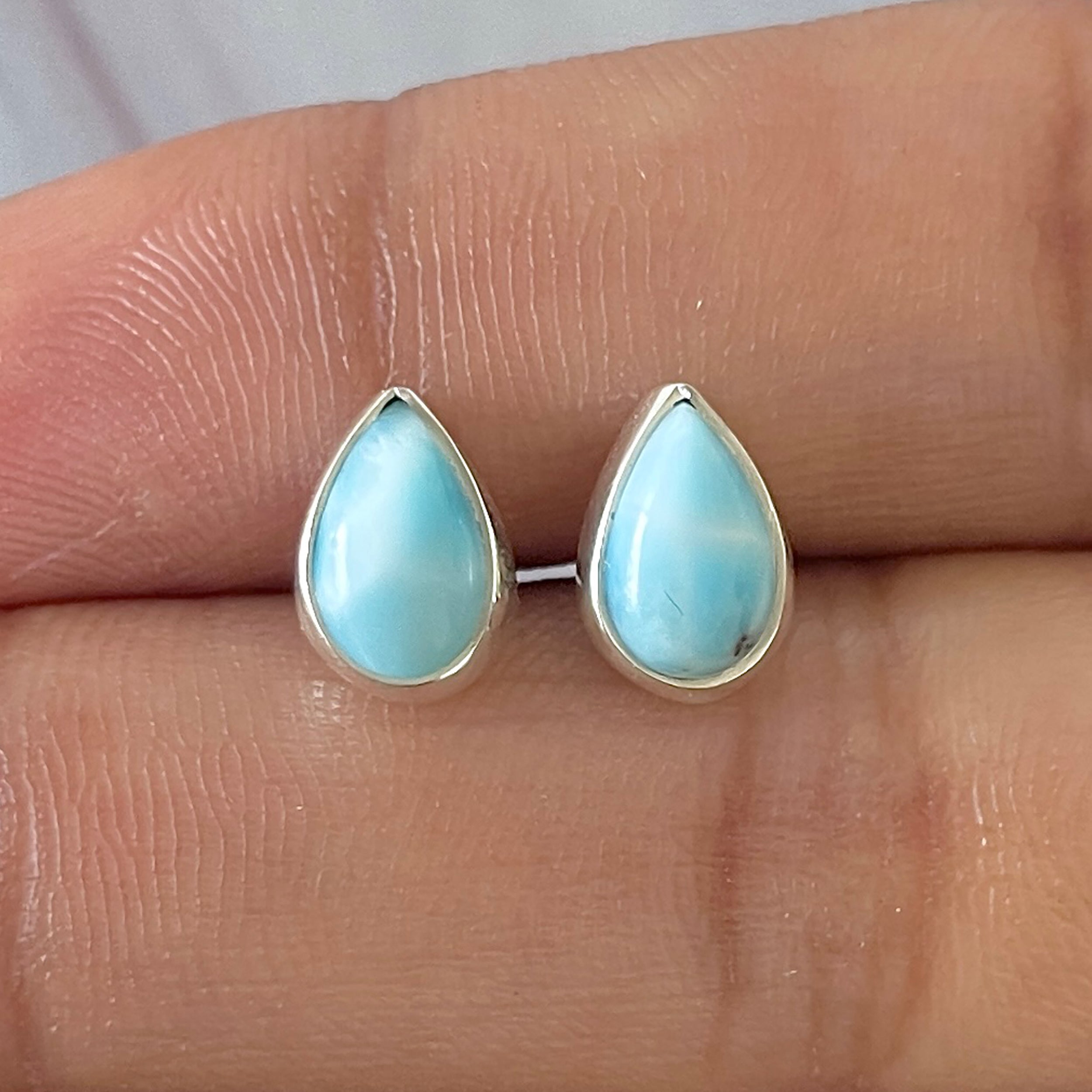 Larimar Stud Earring-(LAR-E-2635.)