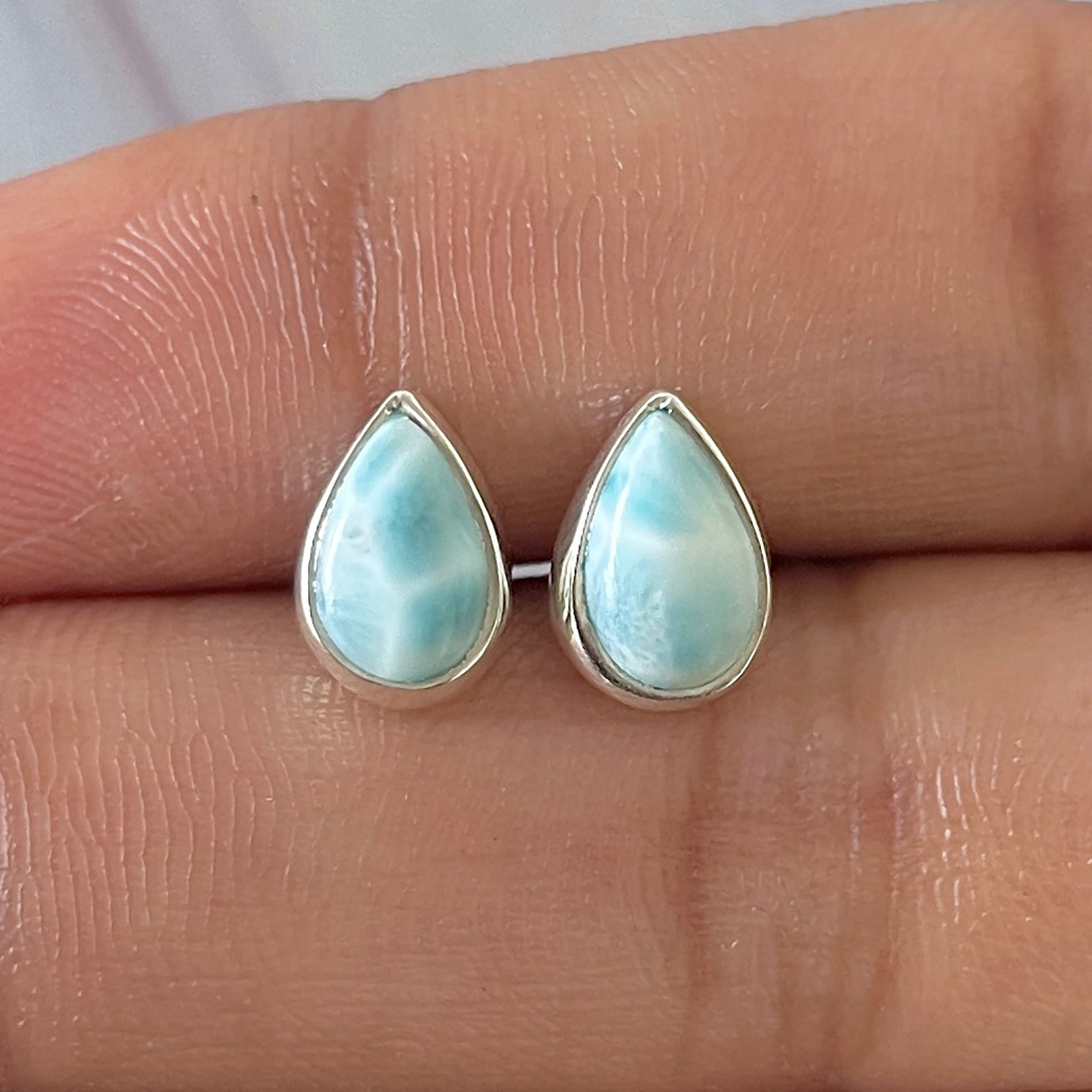 Larimar Stud Earring-(LAR-E-2636.)