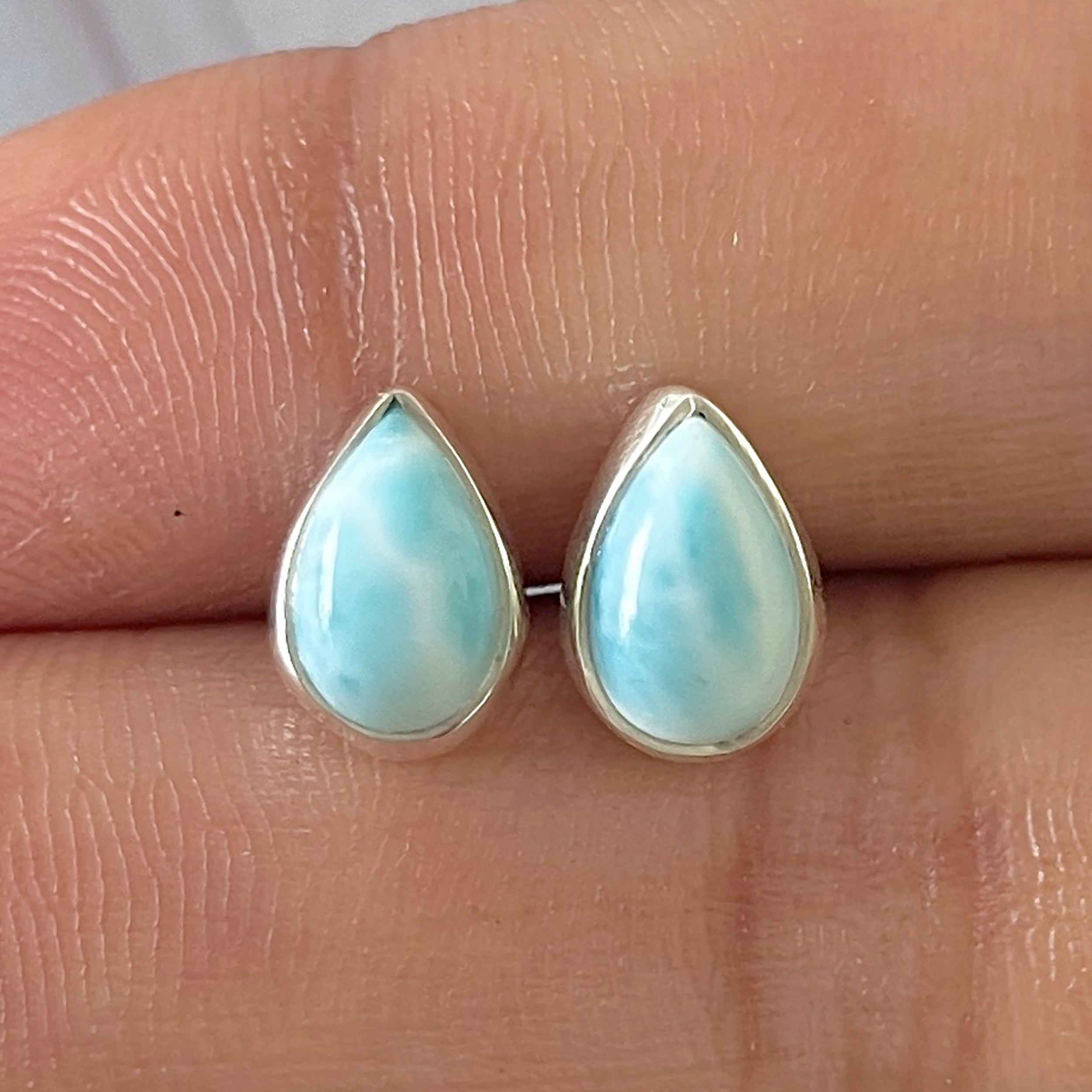 Larimar Stud Earring-(LAR-E-2637.)