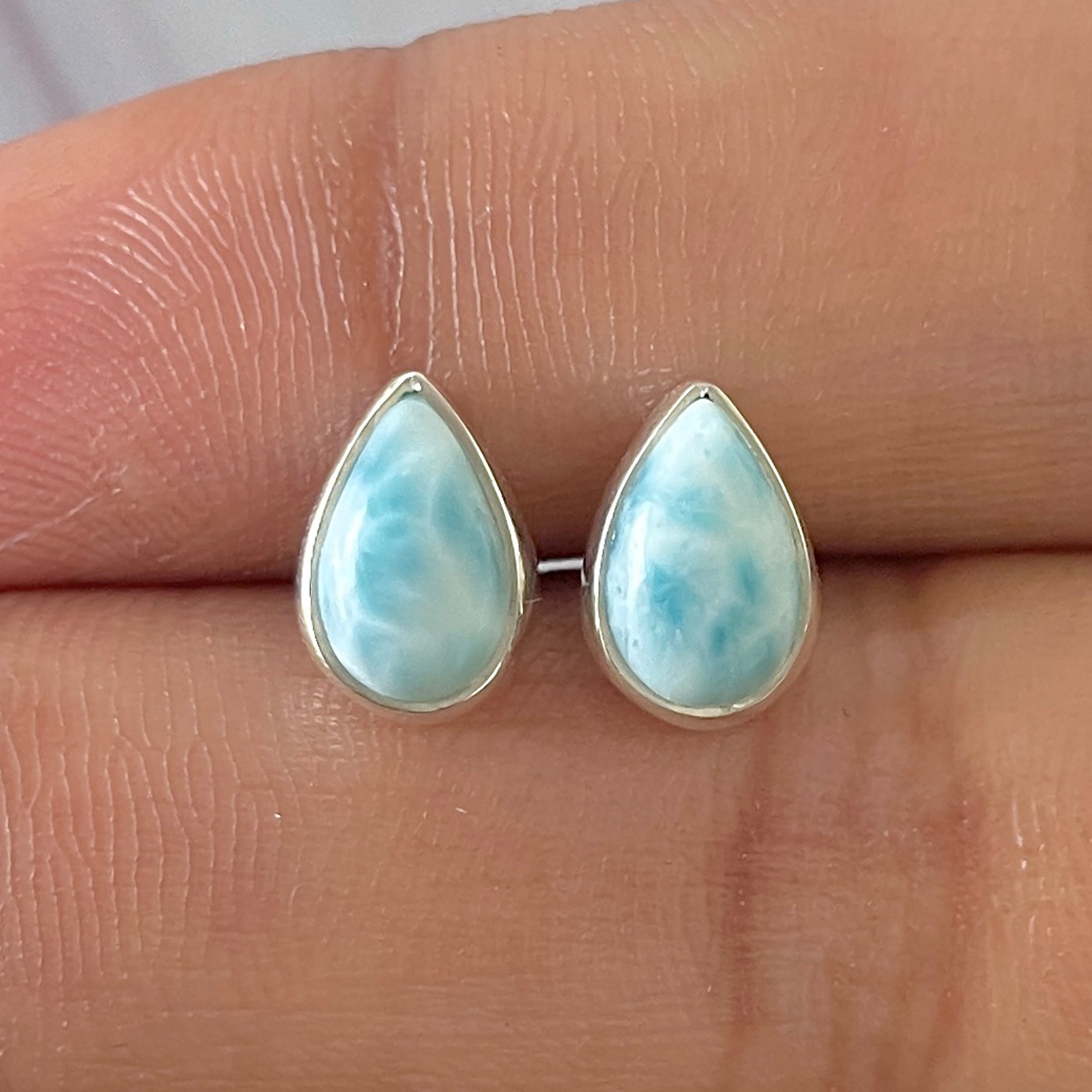 Larimar Stud Earring-(LAR-E-2638.)