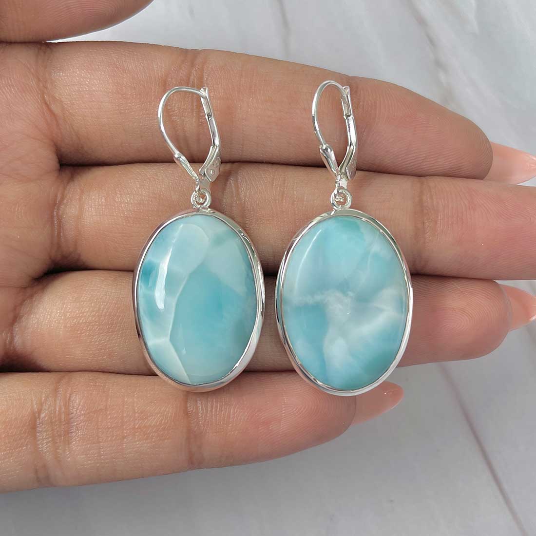 Larimar Earring-(LAR-E-264.)