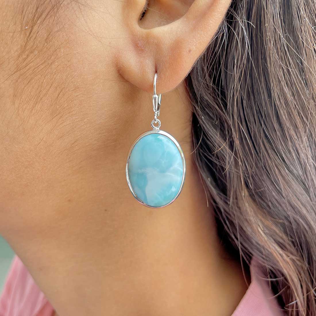 Larimar Earring-(LAR-E-264.)
