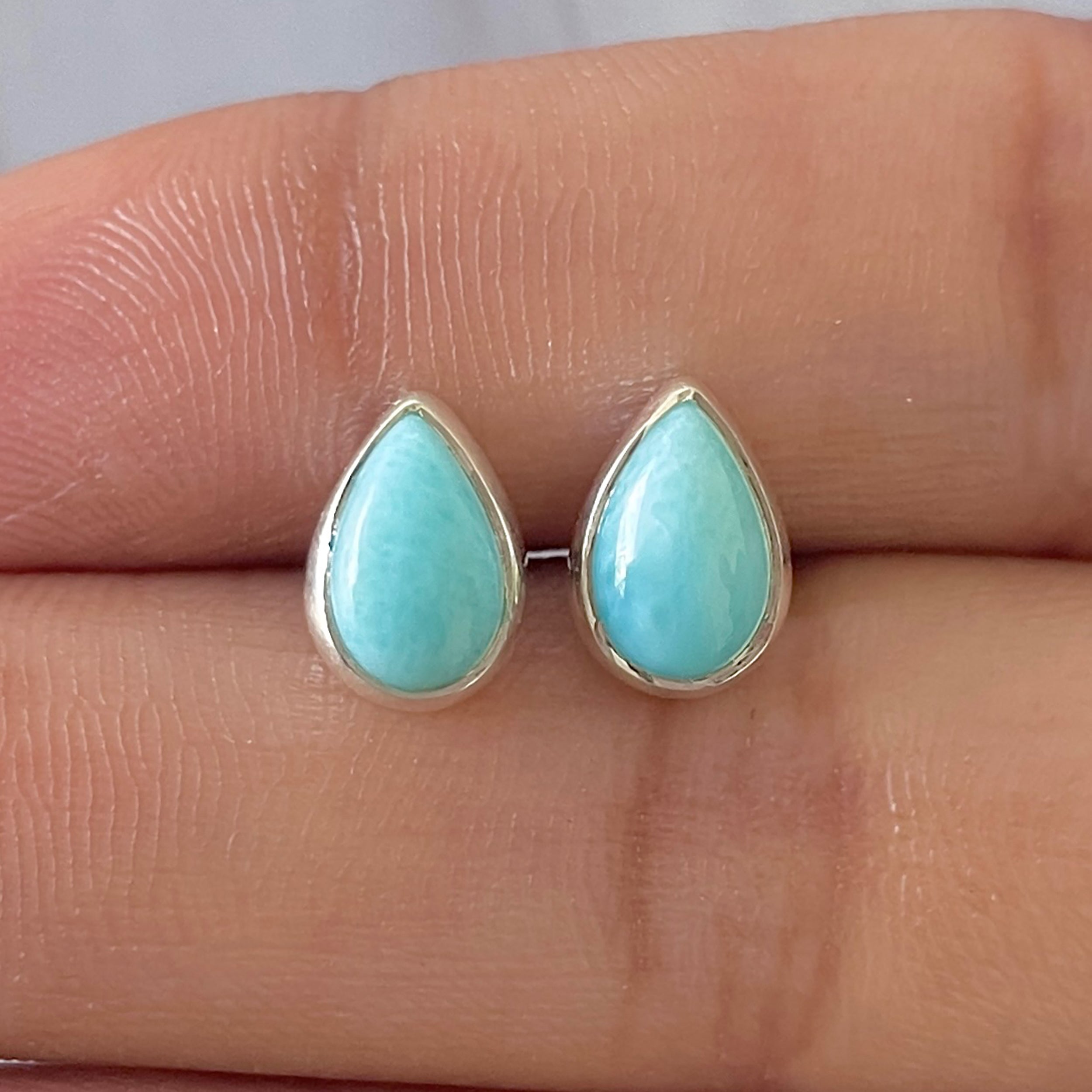 Larimar Stud Earring-(LAR-E-2642.)