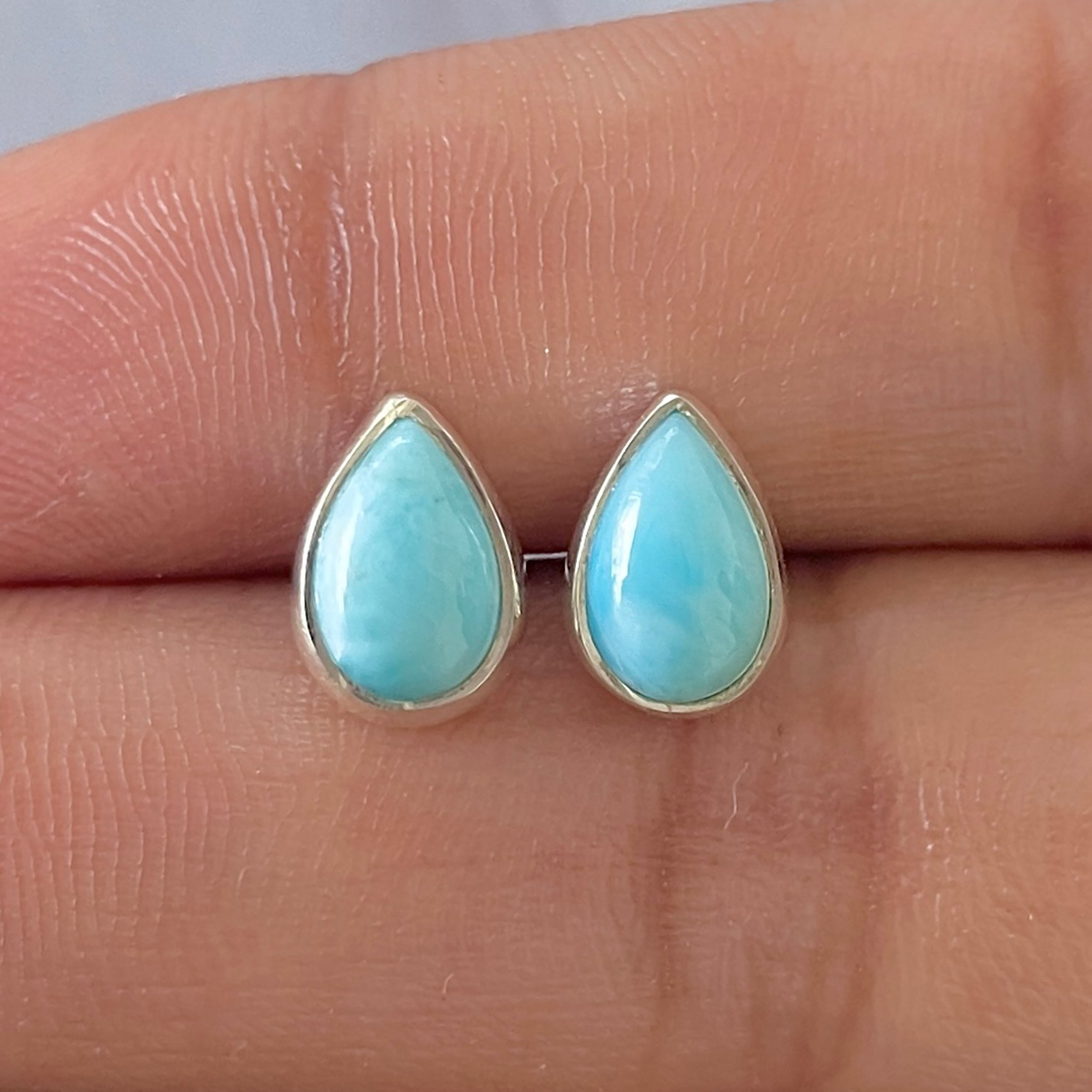 Larimar Stud Earring-(LAR-E-2643.)