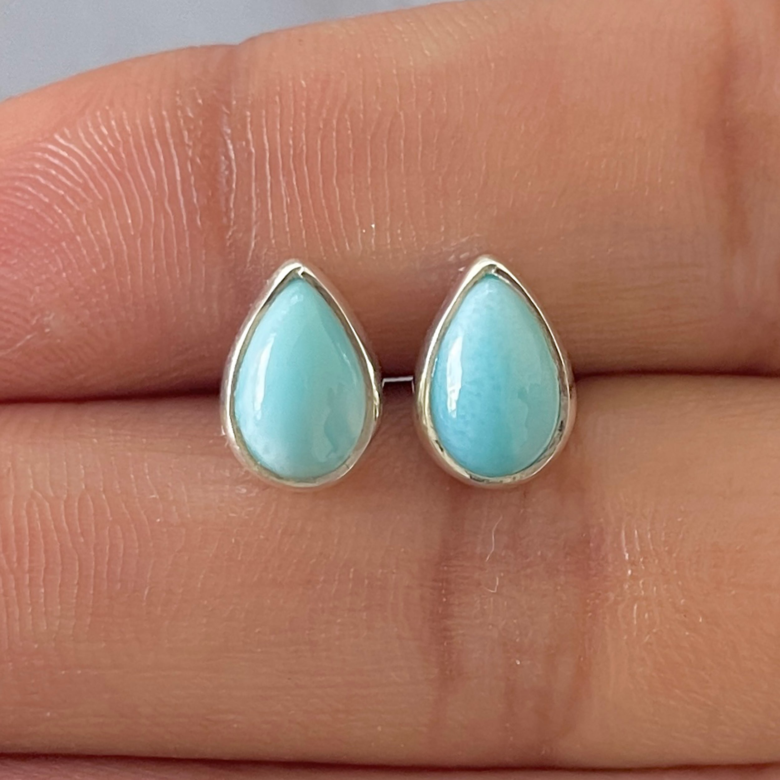 Larimar Stud Earring-(LAR-E-2644.)