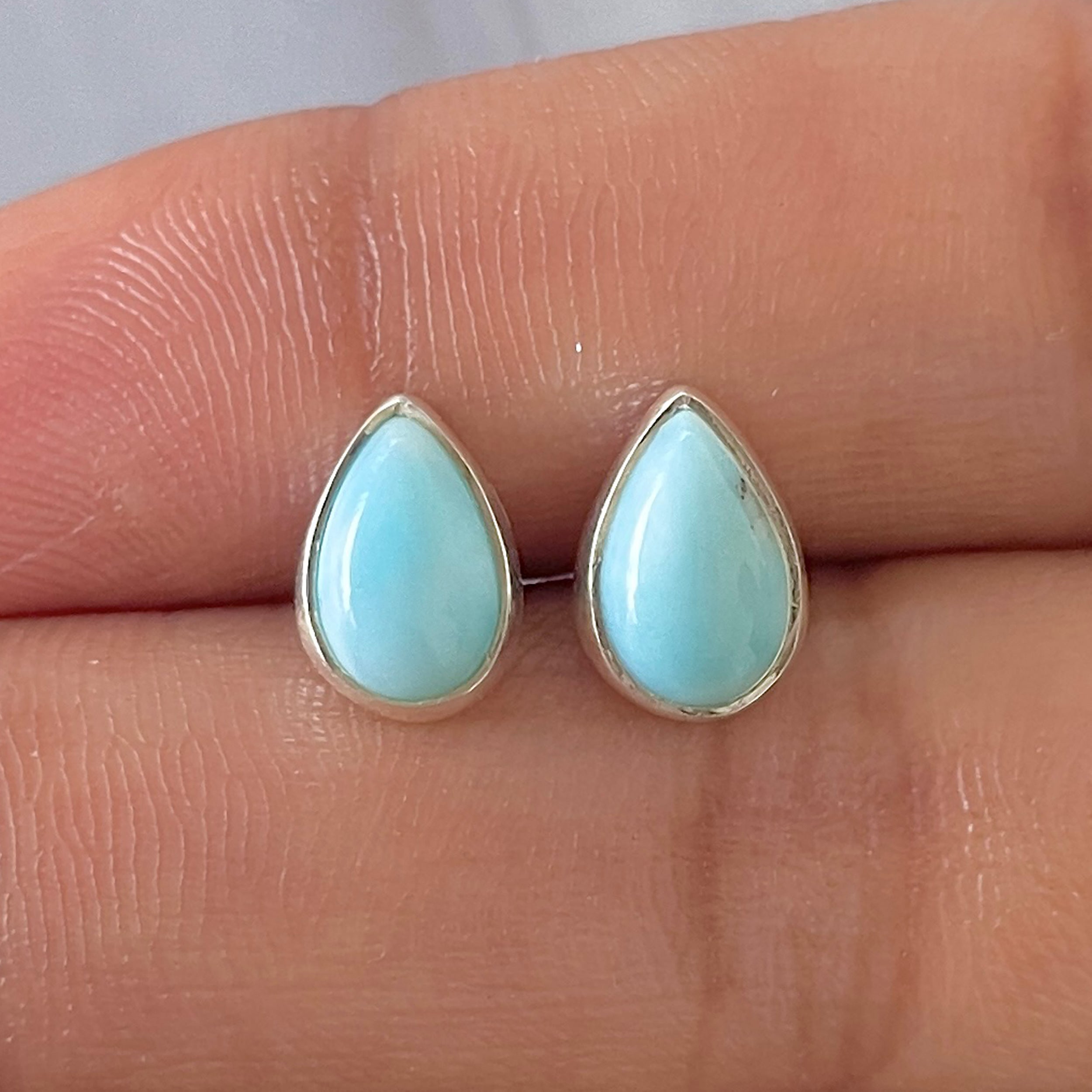 Larimar Stud Earring-(LAR-E-2647.)