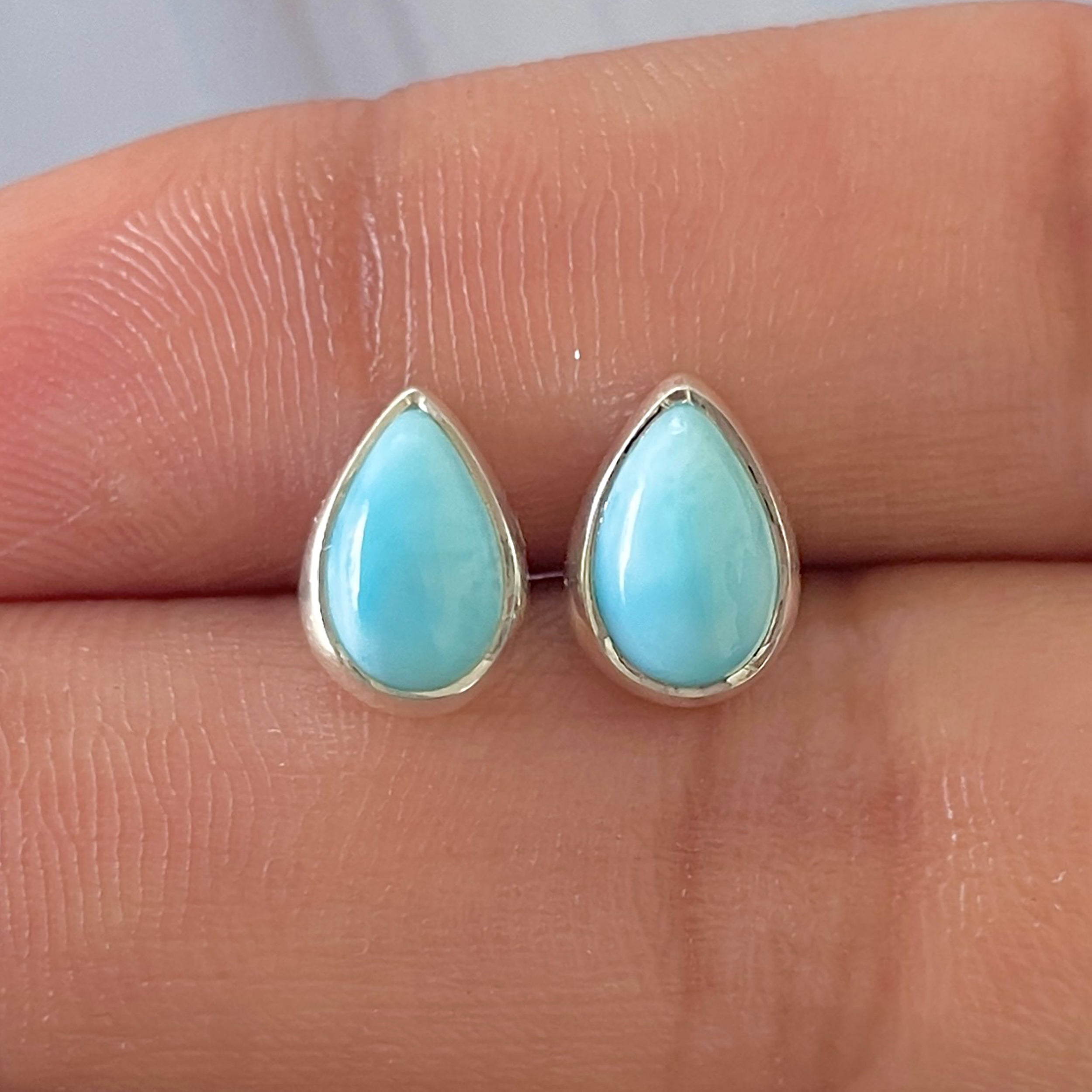 Larimar Stud Earring-(LAR-E-2648.)